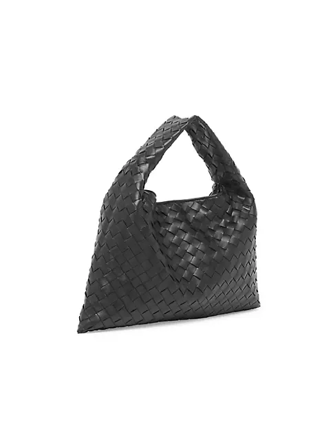 Bottega Veneta Hop Large Intrecciato-leather Shoulder Bag in Black