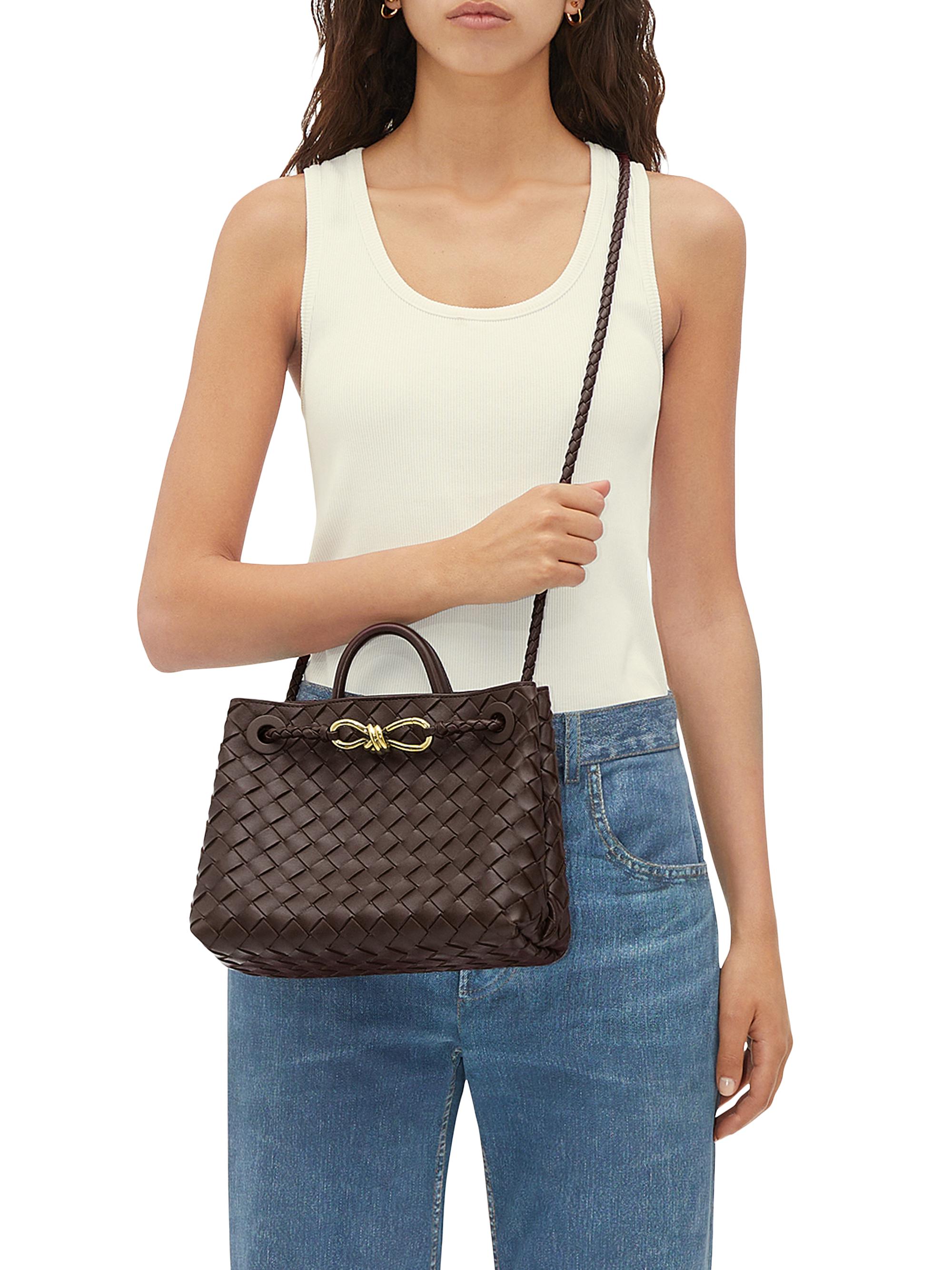 Small Andiamo Intrecciato Leather Top-Handle Bag