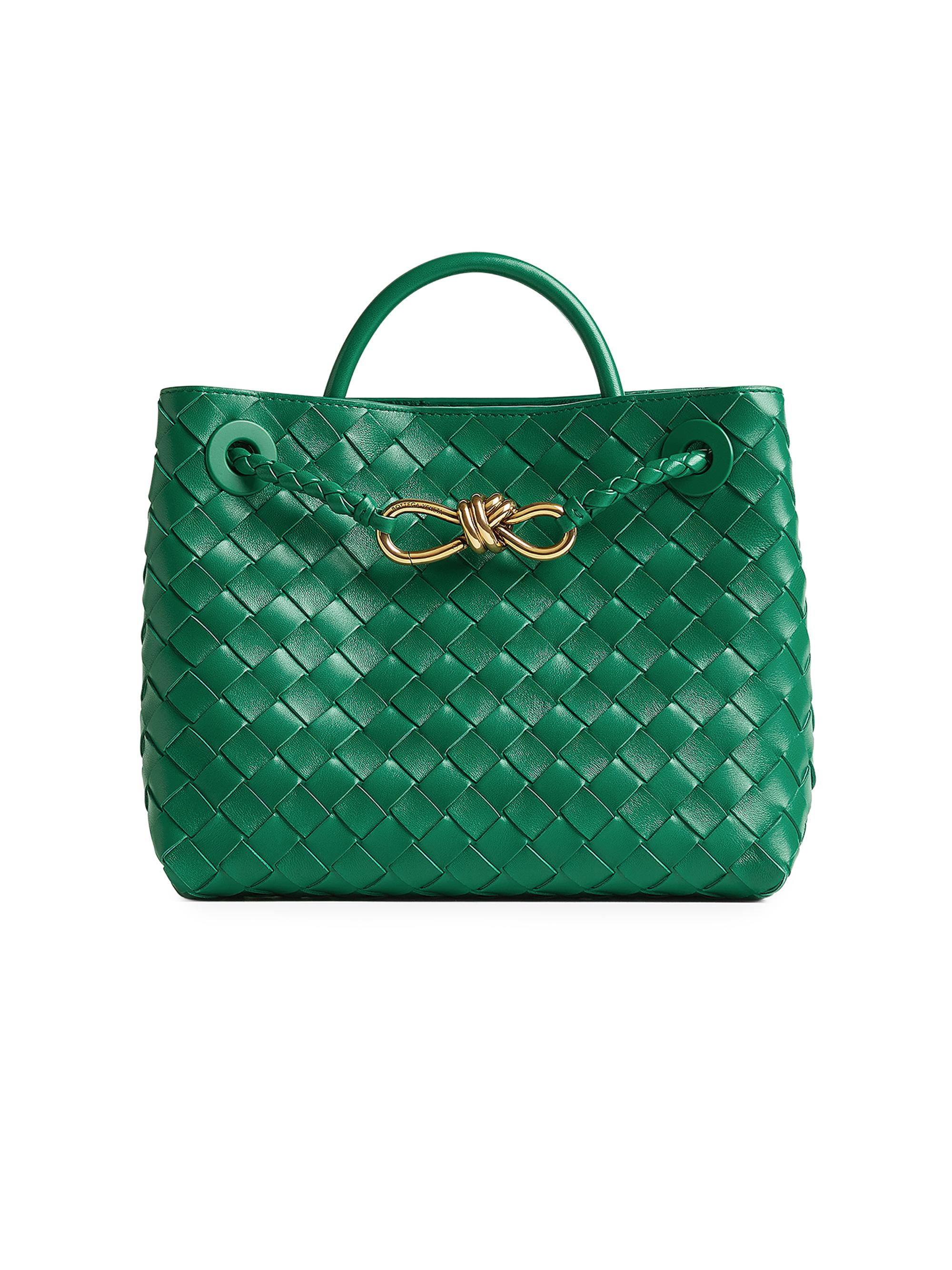 Bottega Veneta Women's Andiamo  Intrecciato Leather Top-Handle Bag - Green