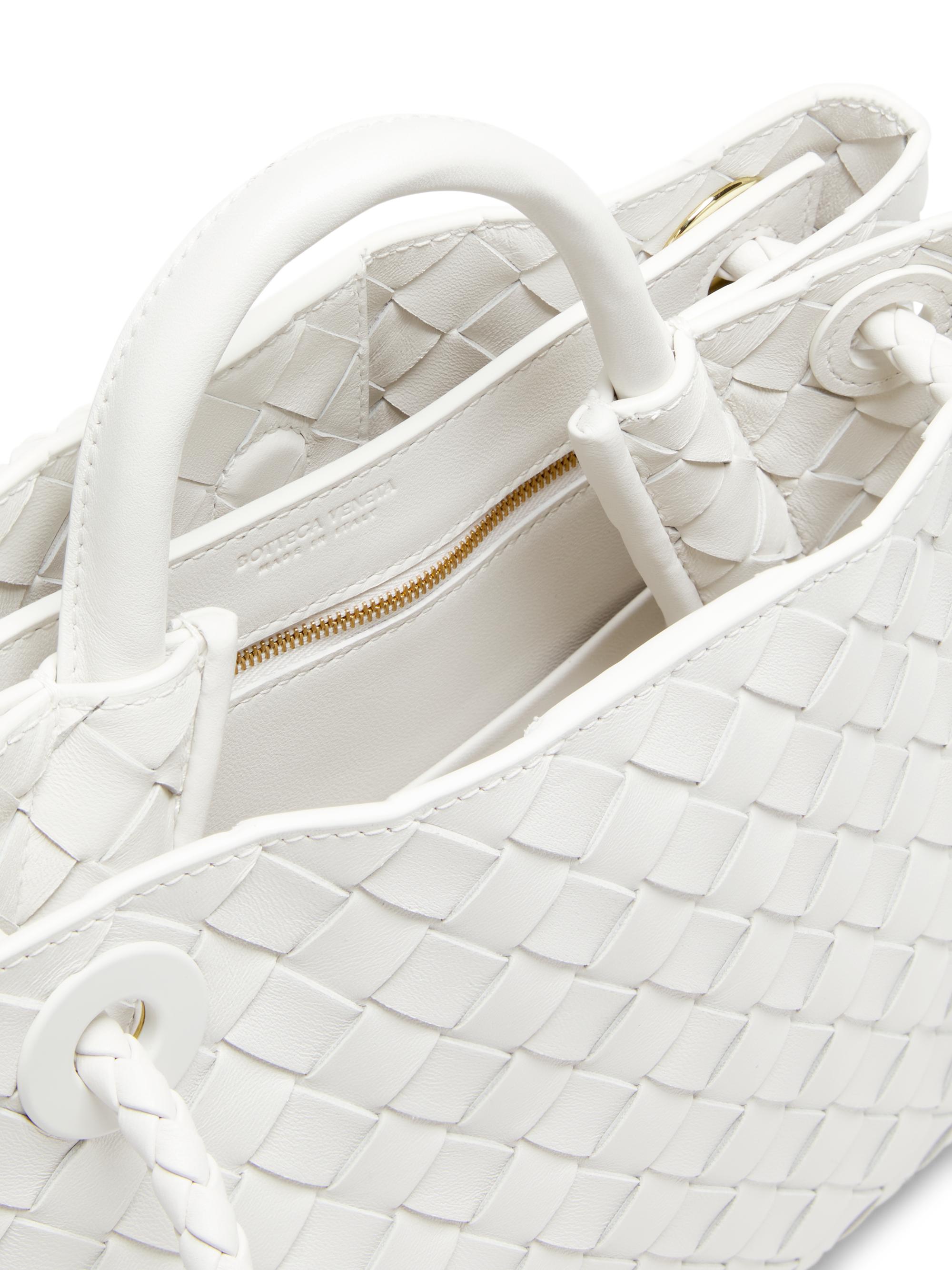 Bottega Veneta White Small Andiamo Bag