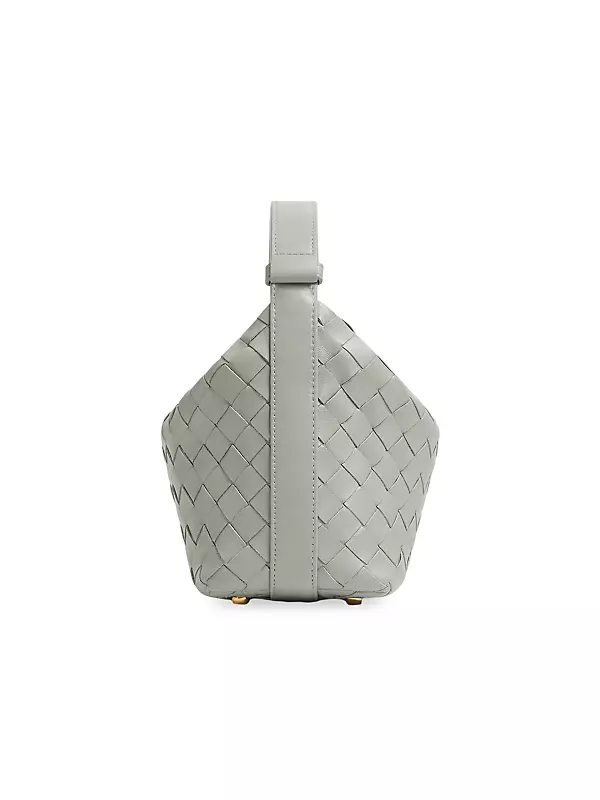 Bottega Veneta Loop Intrecciato Mini Shoulder Bag in Grey