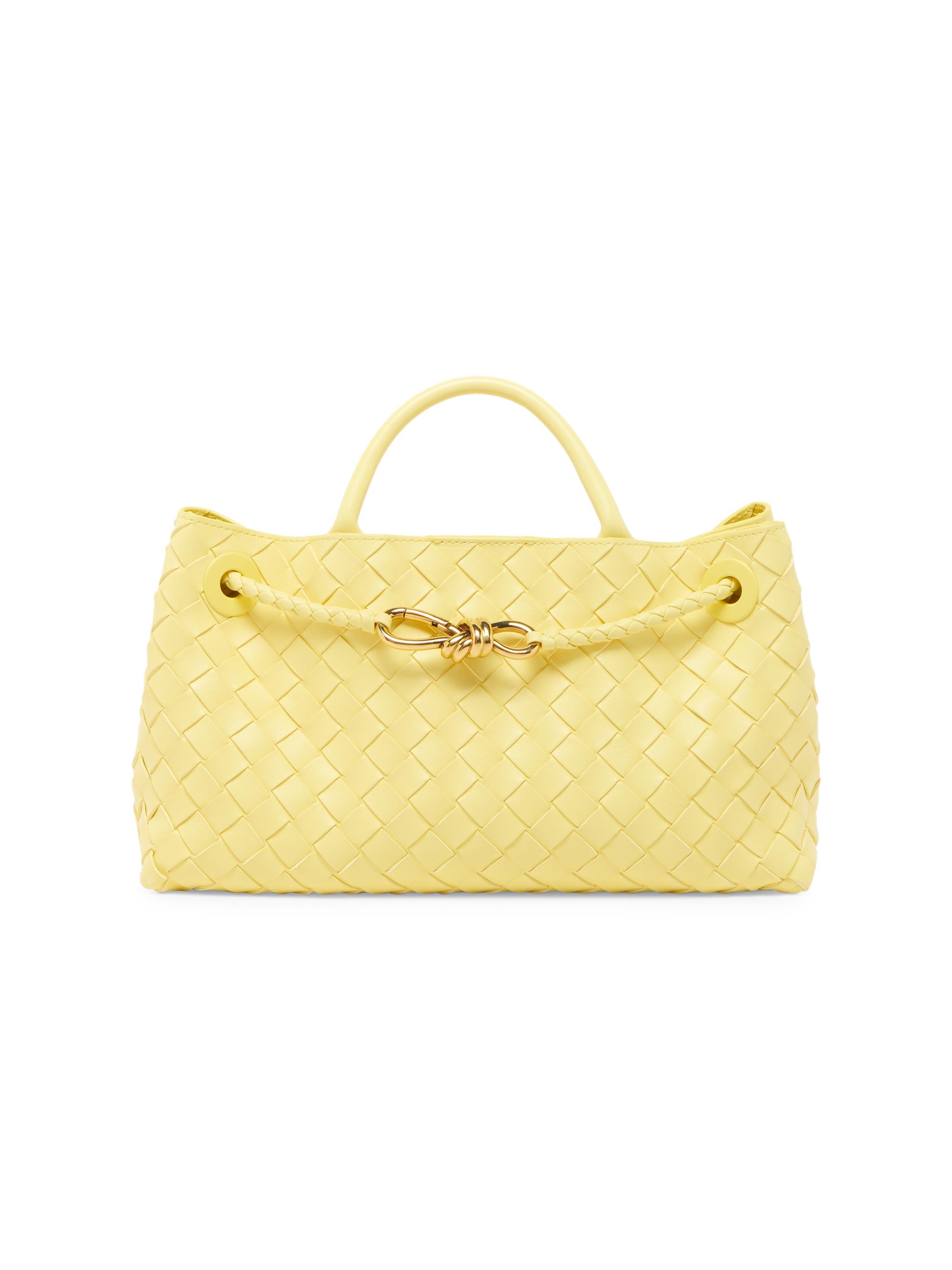 Bottega Veneta Women's  East-West Andiamo Intrecciato Leather Top-Handle Bag - Sherbert