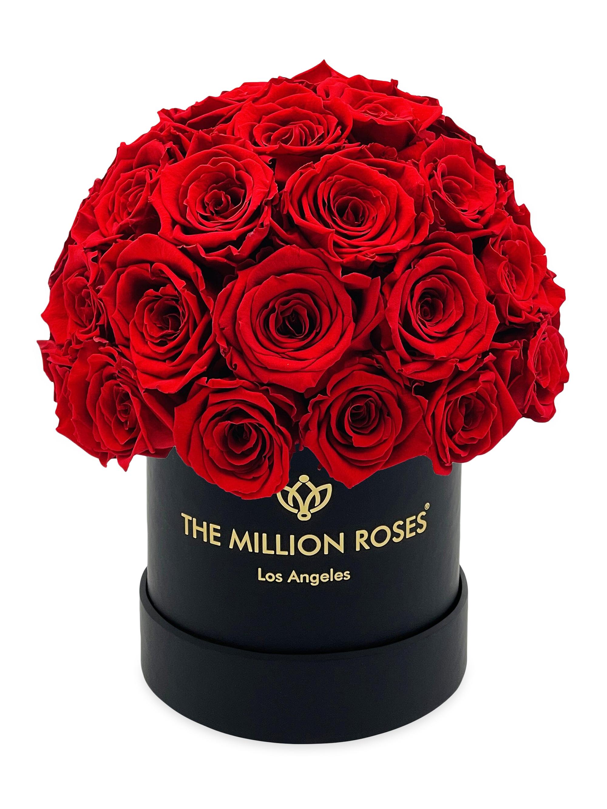 The Million Roses Basic Black Superdome Box - Red
