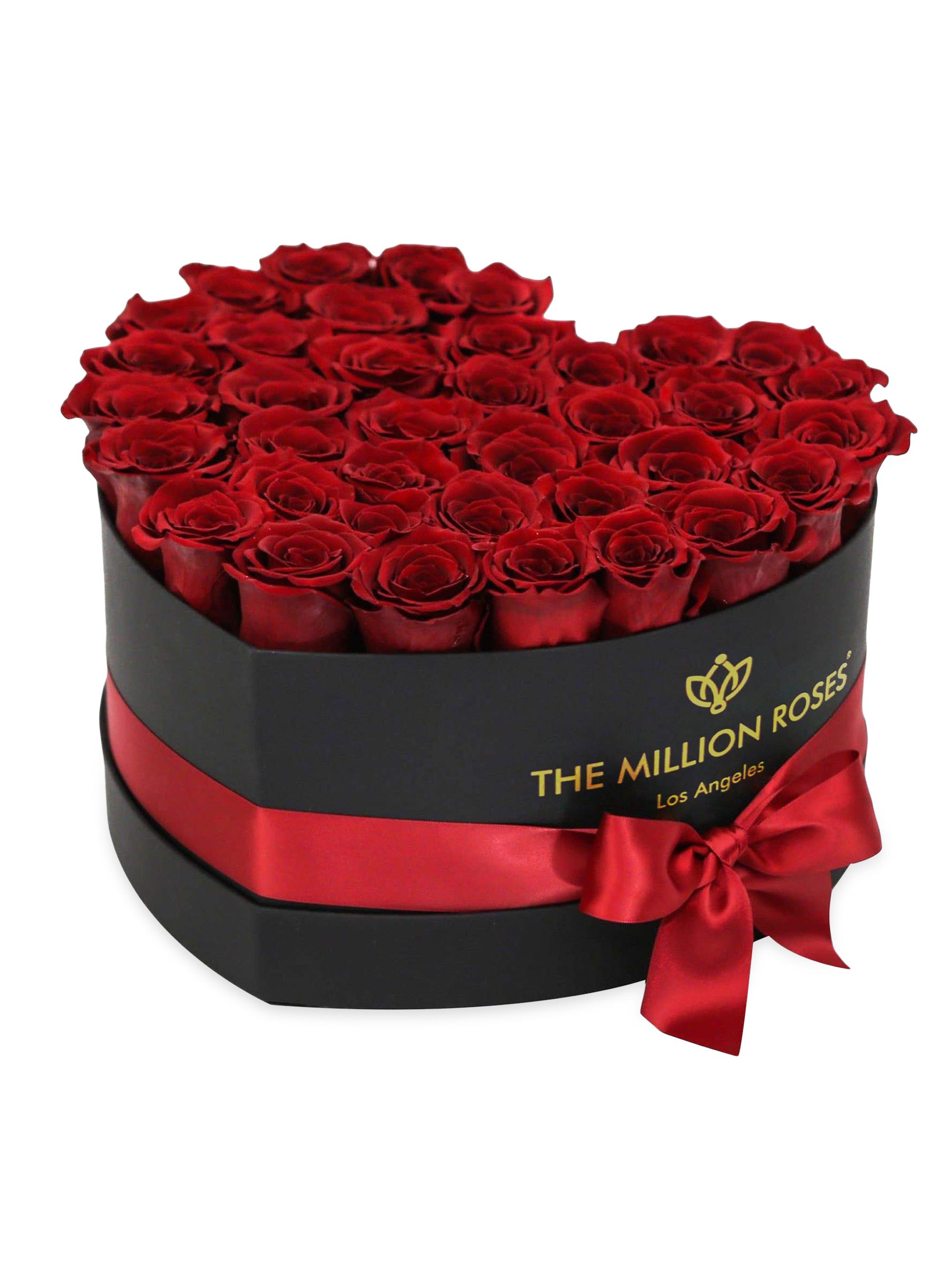The Million Roses Heart Box of Roses - Red