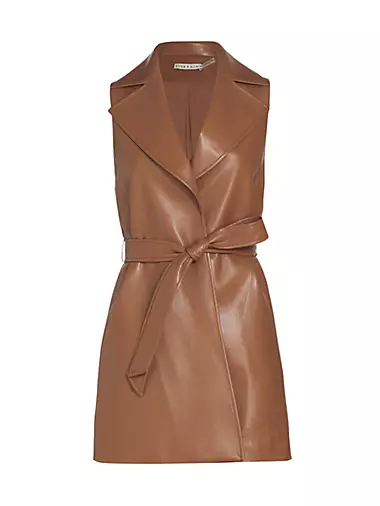 brown leather dress