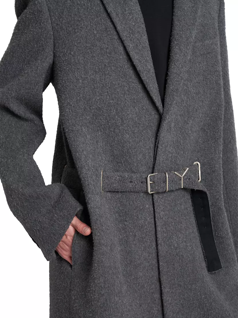 Shop Y/Project Y-Belt Brushed Wool Coat | Saks Fifth Avenue