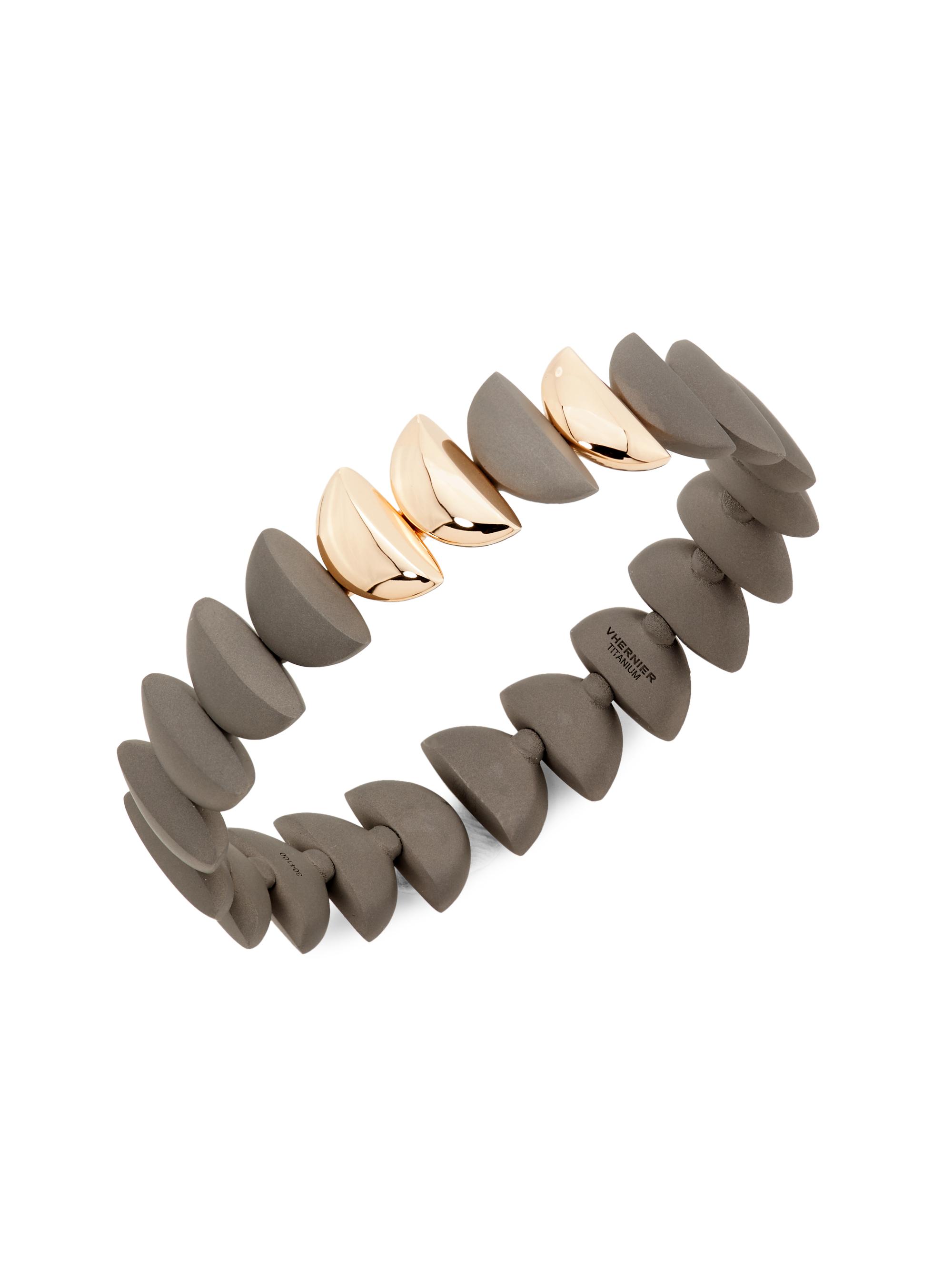 Vhernier Women's Eclisse Endless Titanium & 18K Rose Gold Stretch Bracelet - Rose Gold