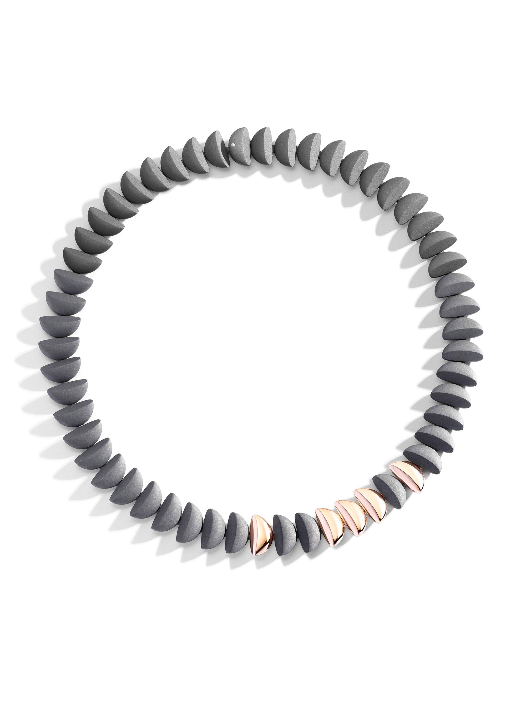Vhernier Women's Eclisse Endless Titanium & 18K Rose Gold Necklace - Titanium
