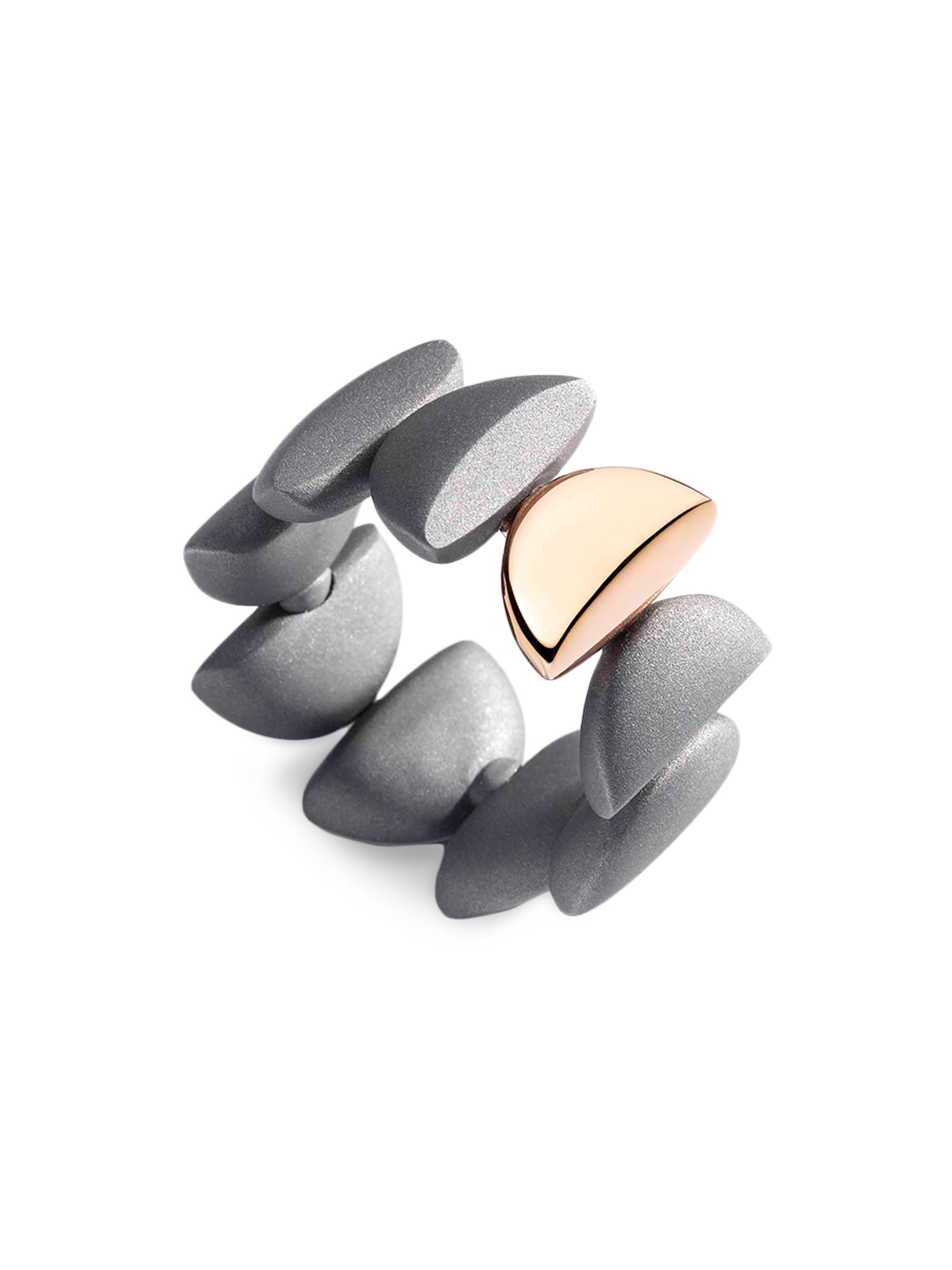 Vhernier Women's Eclisse Endless Titanium & 18K Rose Gold Ring - Titanium