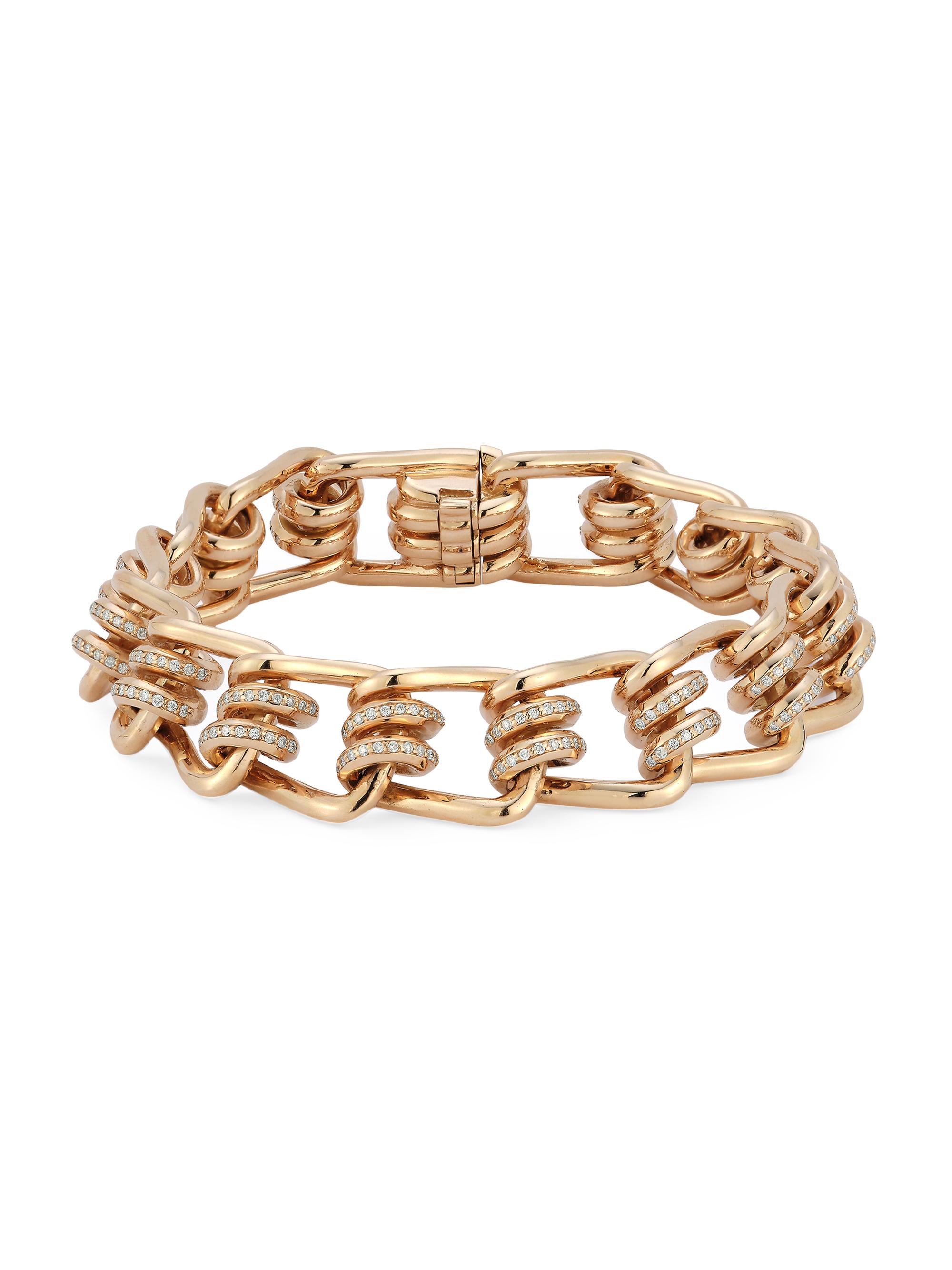 Walters Faith Women's Huxley 18K Rose Gold & 0.73 TCW Diamond Coil Link Bracelet - Rose Gold