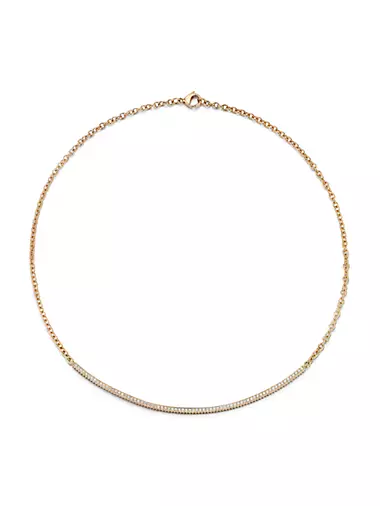 Clive 18K Rose Gold & 0.35 TCW Diamond Bar Pendant Necklace