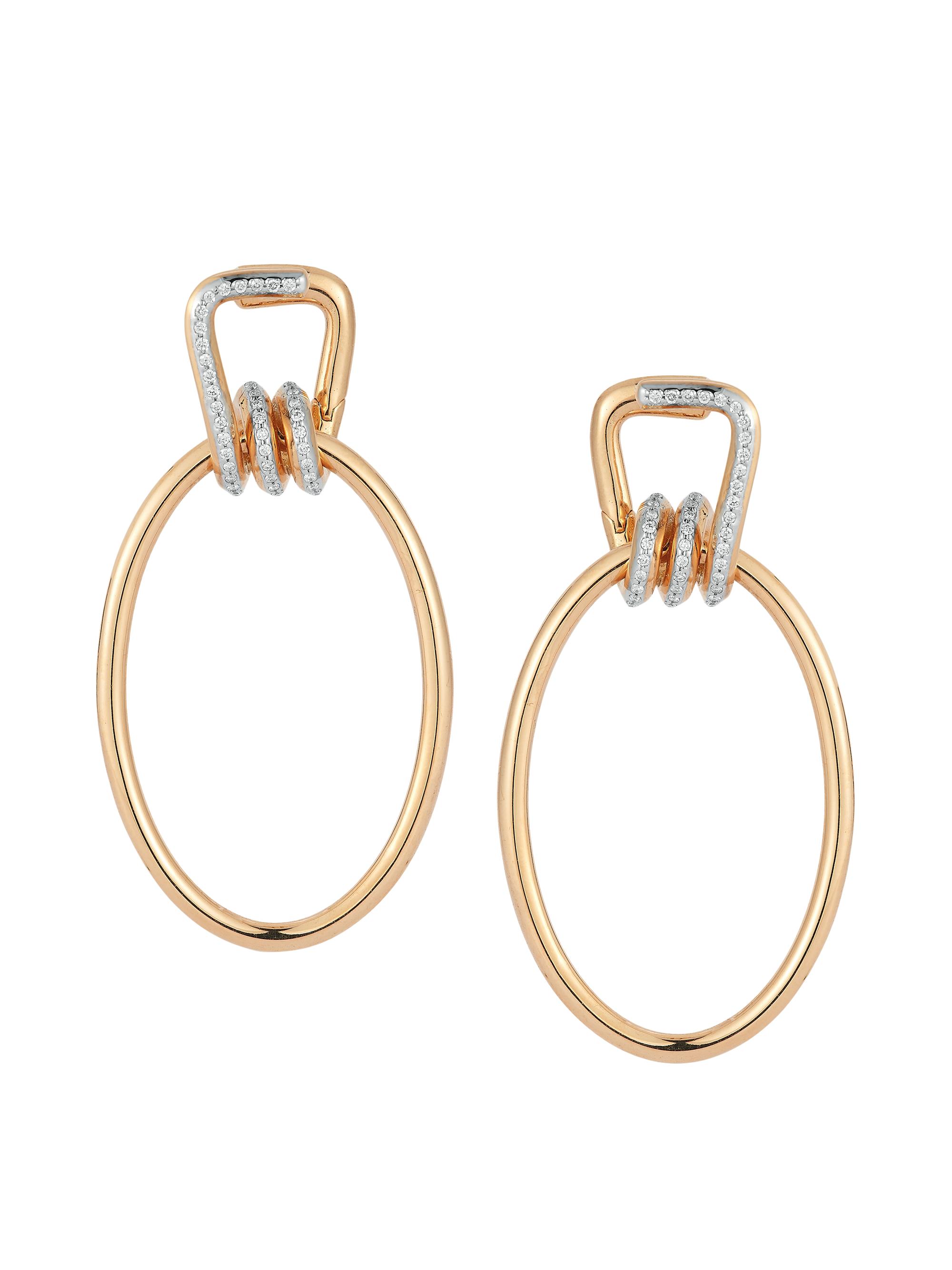 Walters Faith Women's Huxley 18K Rose Gold & 0.23 TCW Diamond Link Hoop Earrings - Rose Gold
