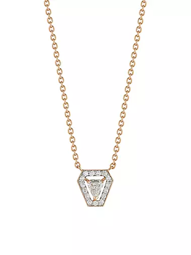 Keynes 18K Rose Gold & 0.60 TCW Diamonds Sheild Pendant Necklace