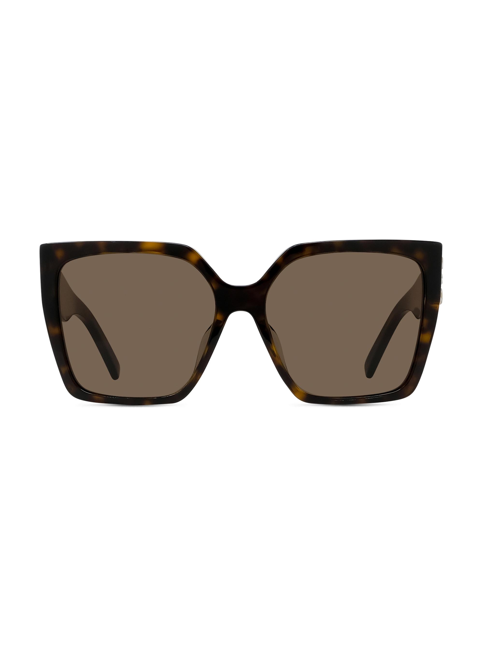 Givenchy Women's 4G 57MM Square Sunglasses - Dark Havana