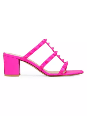 Valentino Garavani Pink Rockstud Skin Heeled Sandals