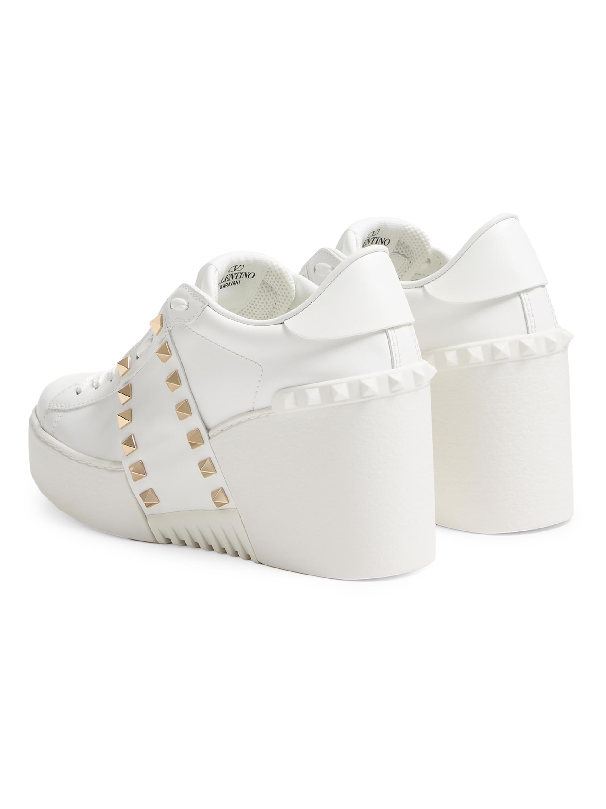 Valentino Garavani Open Disco Wedge Sneakers in Calfskin 85MM