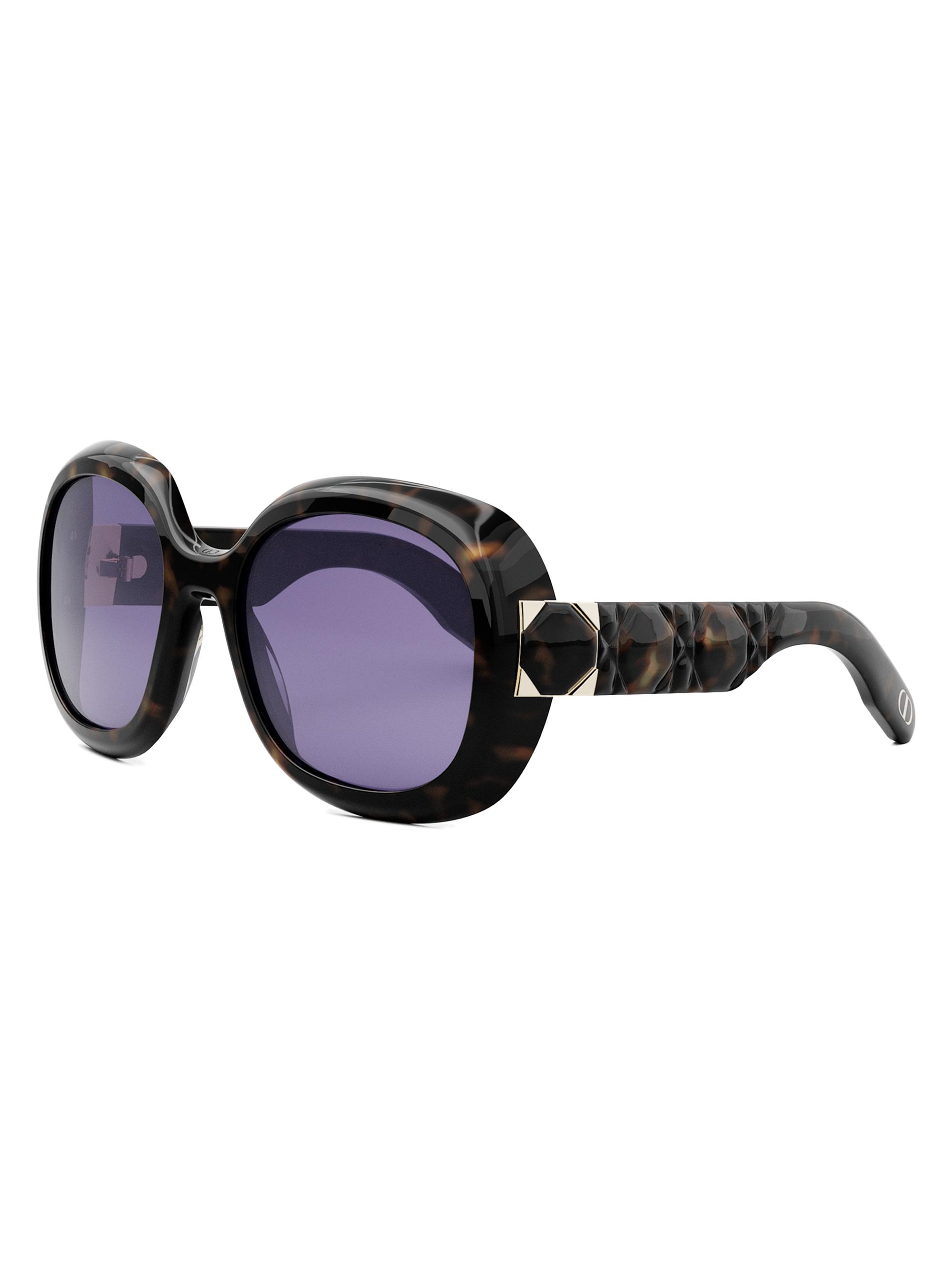 DIOR Women's Lady 95.22 R2I Round Sunglasses - Dark Havana