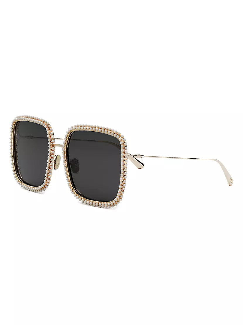Pre-owned Chanel Womens Gold Square Sunglasses