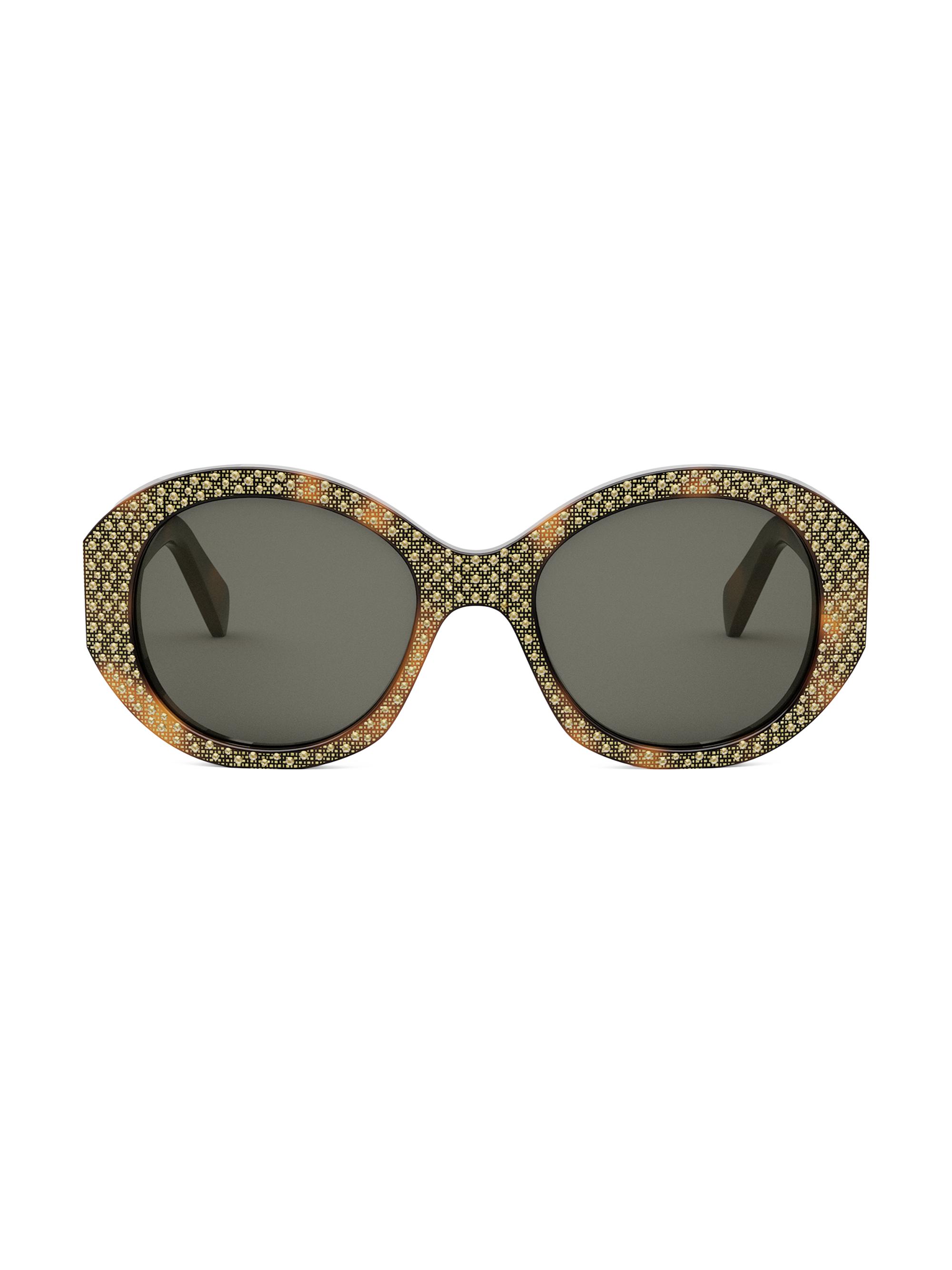 CELINE Women's 53MM Crystal-Embellished Round Sunglasses -  Smoke
