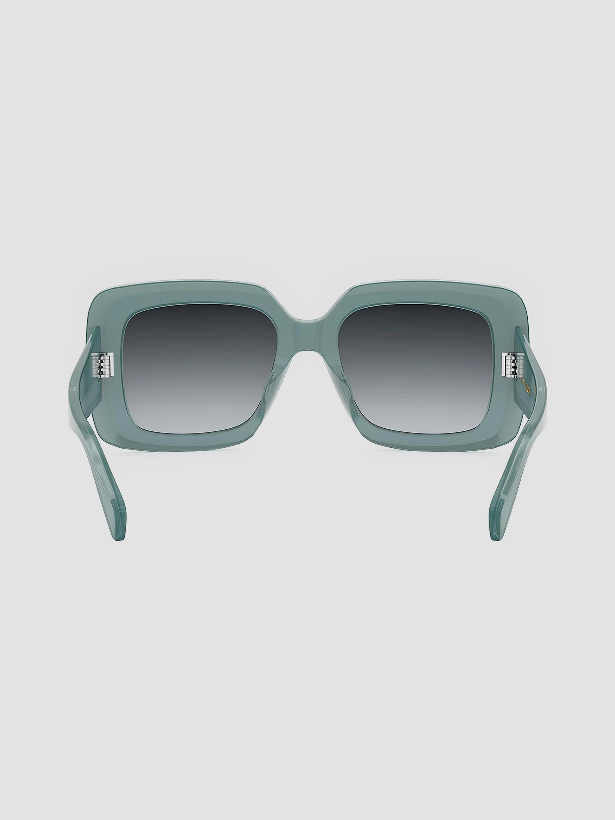 CELINE Bold 54MM Square Sunglasses in transparent teal gradient - New with COA Celine MAXI TRIOMPHE CL40282U Shiny Green acetate with Grey  main image 4