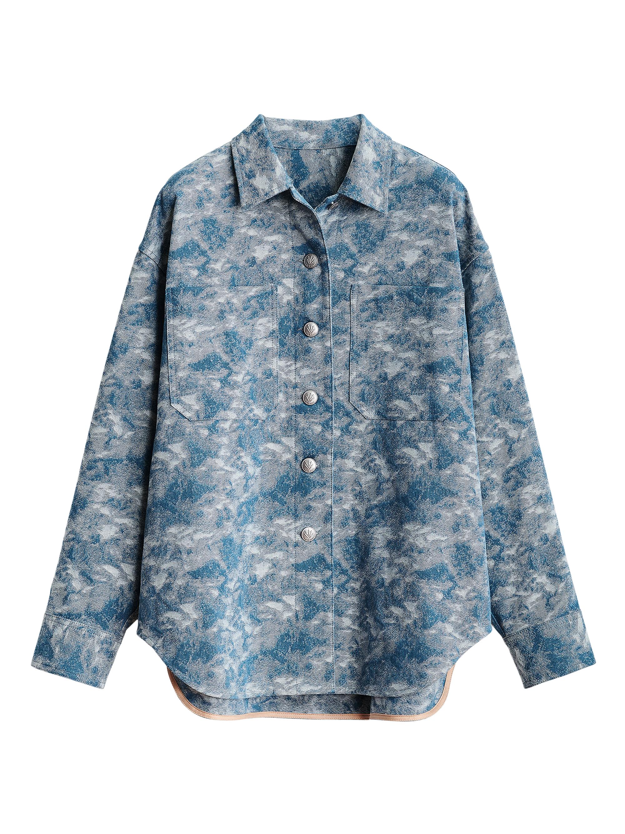 rag & bone Women's Lory Jacquard Shacket - Denim Jacquard