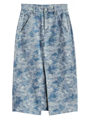 Shop rag & bone Sid Denim Jacquard Midi-Skirt | Saks Fifth Avenue