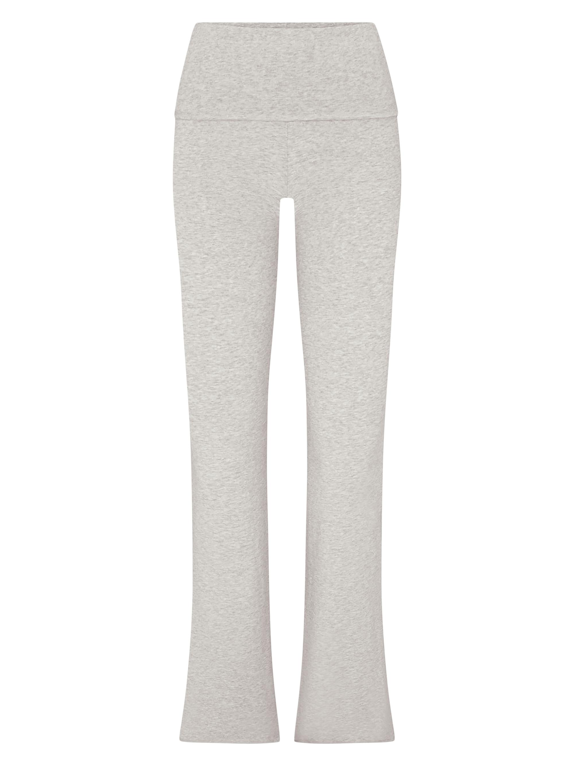 SKIMS Women's Cotton Jersey Foldover Pants - Light Heather Grey