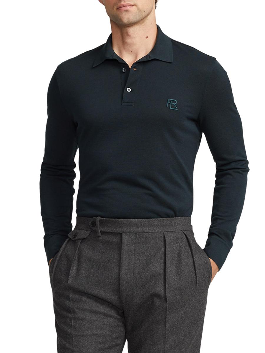 Ralph Lauren Purple Label Wool Long-Sleeve Polo Shirt | Saks Fifth