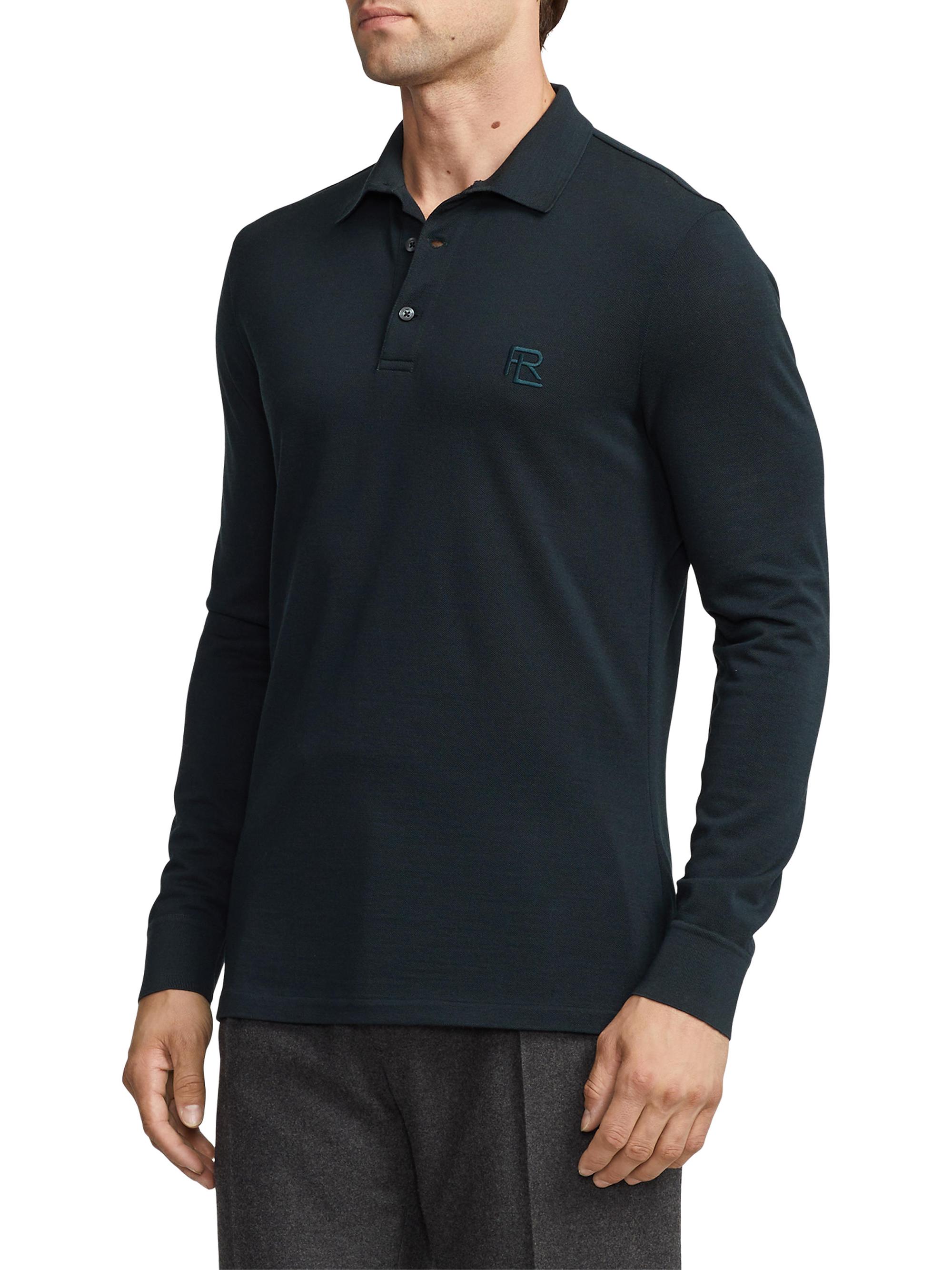 Ralph Lauren Purple Label Wool Long-Sleeve Polo Shirt | Saks Fifth