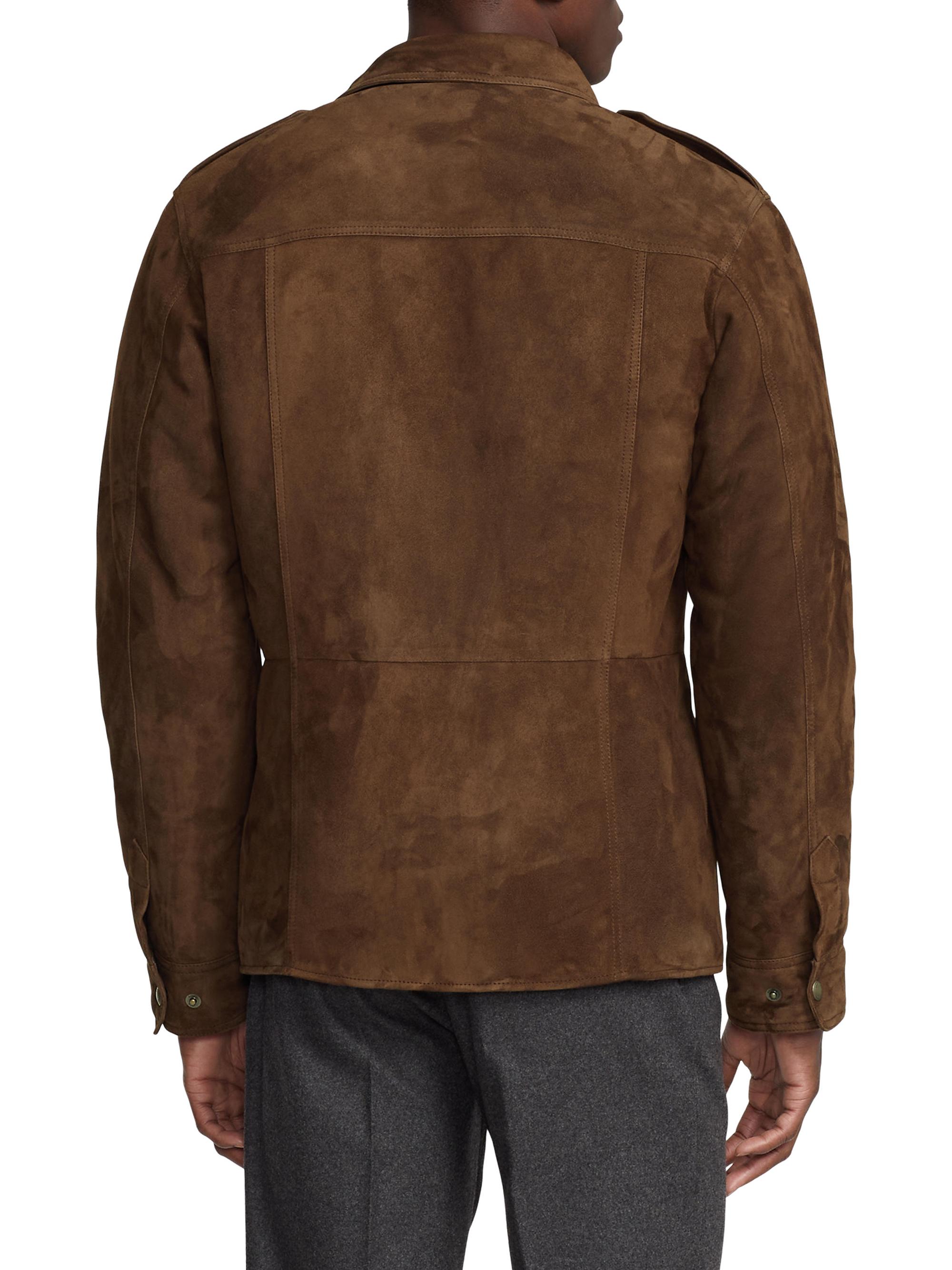 Shop Ralph Lauren Purple Label Chilton Suede Shirt Jacket | Saks 