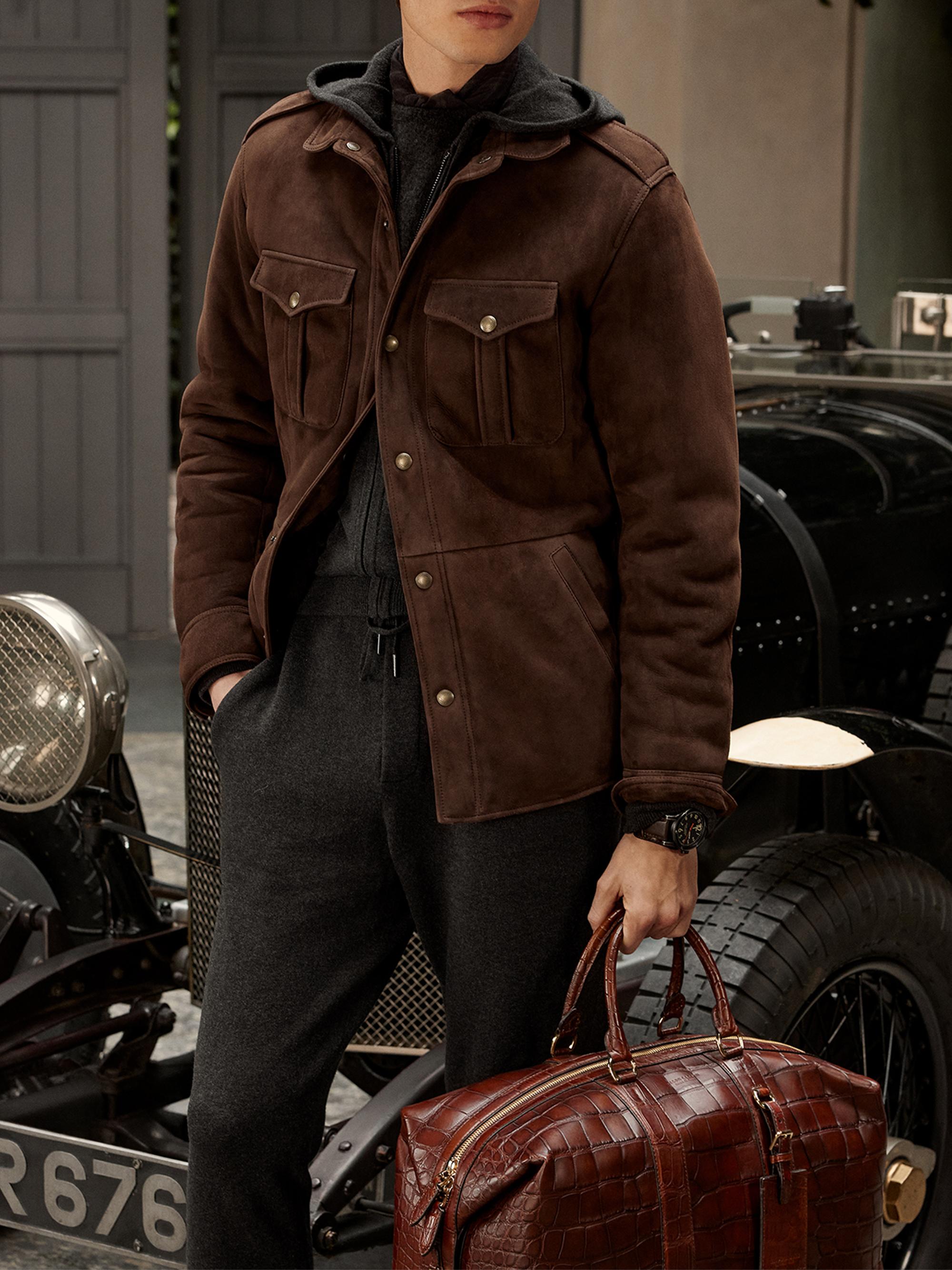 Shop Ralph Lauren Purple Label Chilton Suede Shirt Jacket | Saks 