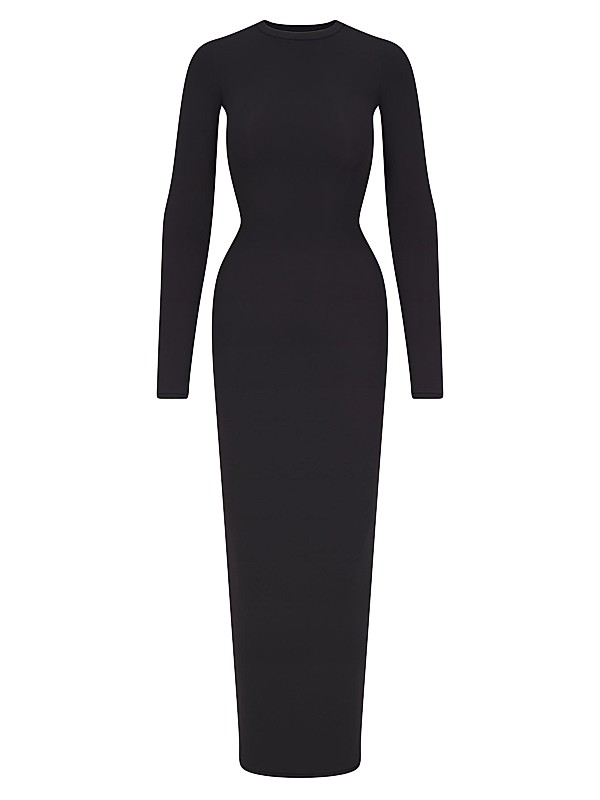 skims long sleeve dress Soft Lounge The iconic Soft Lounge dress you know and love SKIMS Fits Everybody Crewneck Long-Sleeve