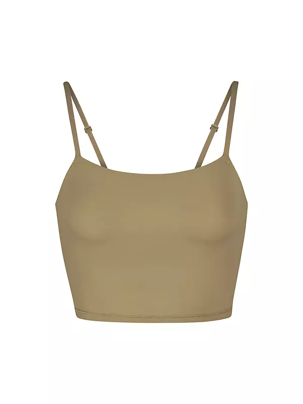 Skims Fits Everybody Scoop-neck Stretch-woven Bra in Brown