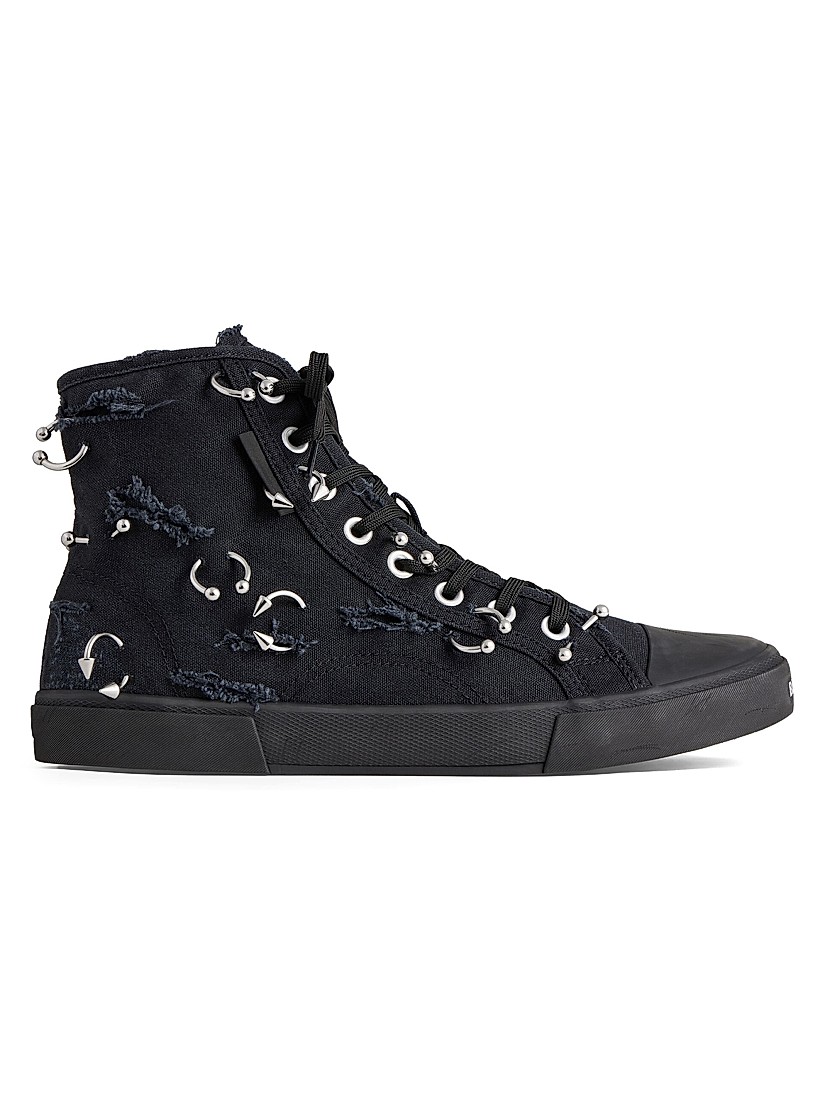 Shop Balenciaga Paris High Top Sneakers With Piercings Shop Balenciaga Paris High Top Sneakers With Piercings