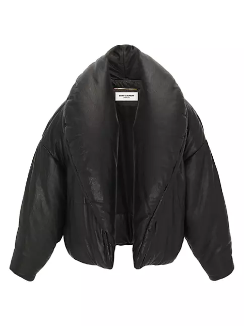 Saint Laurent Padded Textured-leather Jacket - Black - One Size