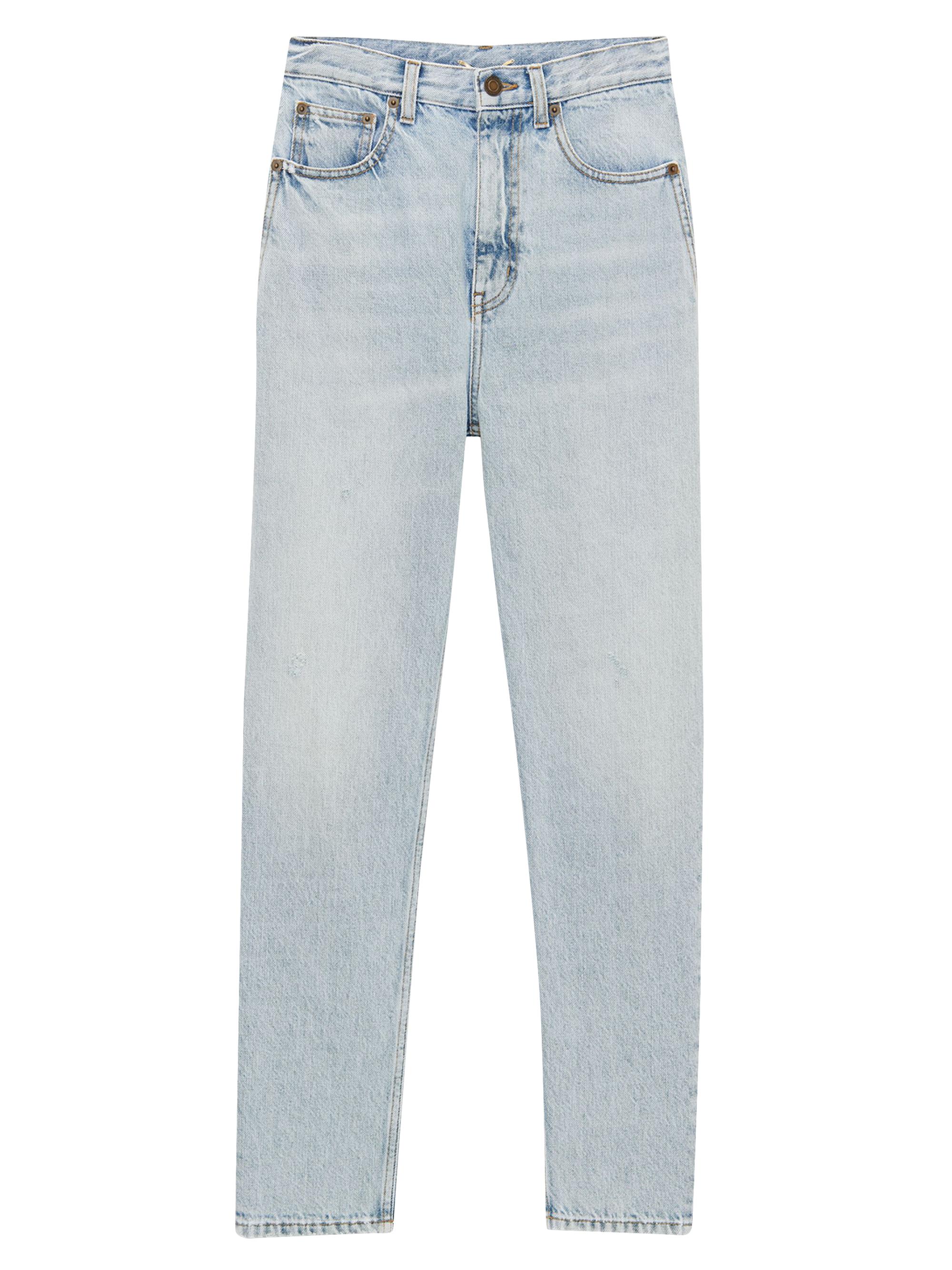 Saint Laurent Women's 80s Cropped Jeans in Caribbean Denim - Blue