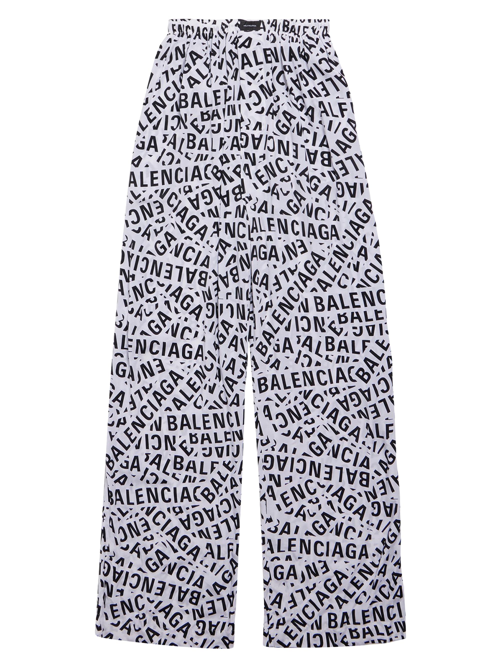 Balenciaga Women's Logo Strips Pants - White