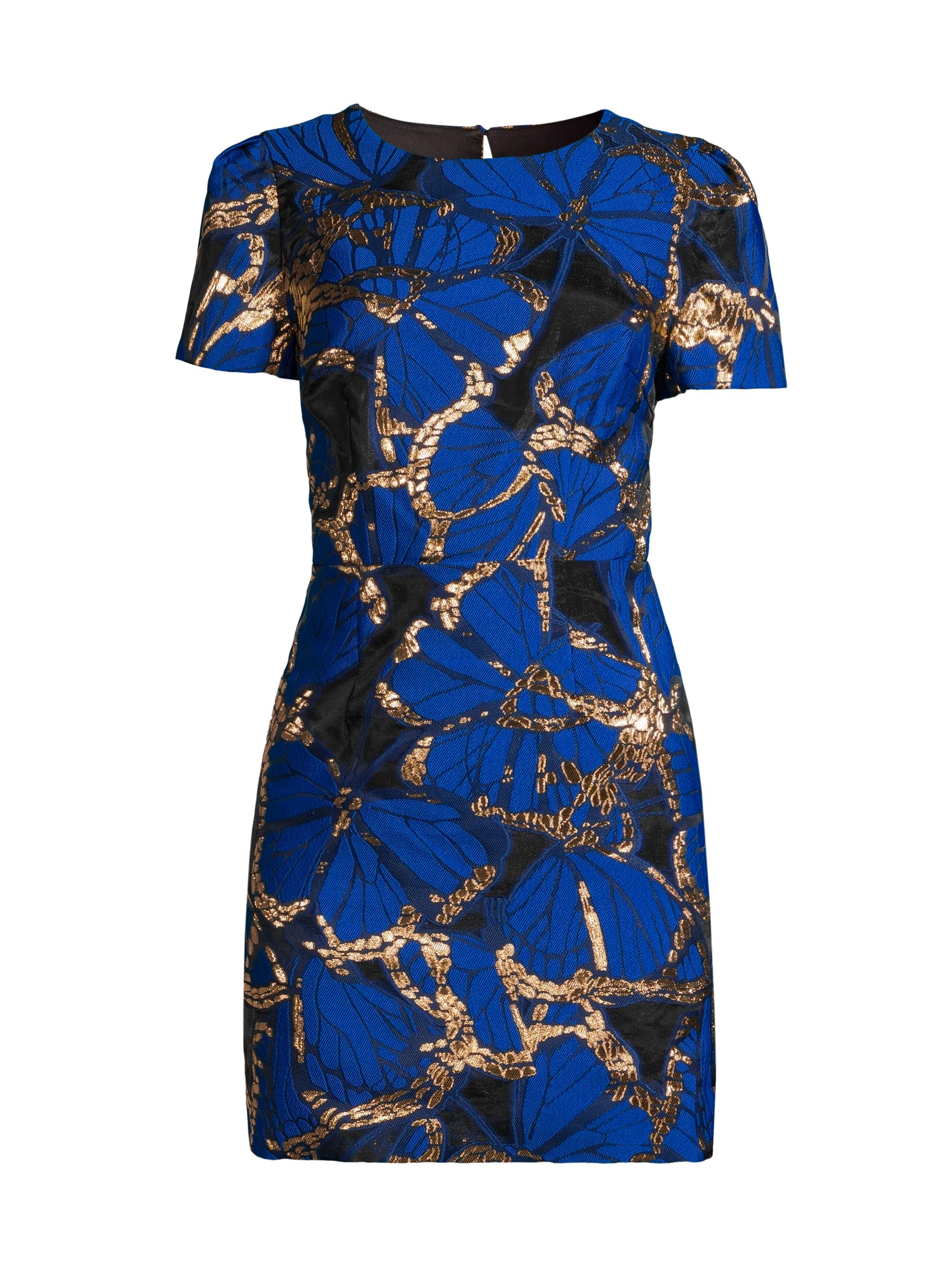 Milly Women's Rowen Metallic Jacquard Minidress - Blue Multi