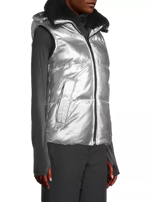 Shop Head Sportswear Legacy Metallic Leather Saks Fur Avenue Vest | Fifth & Ski