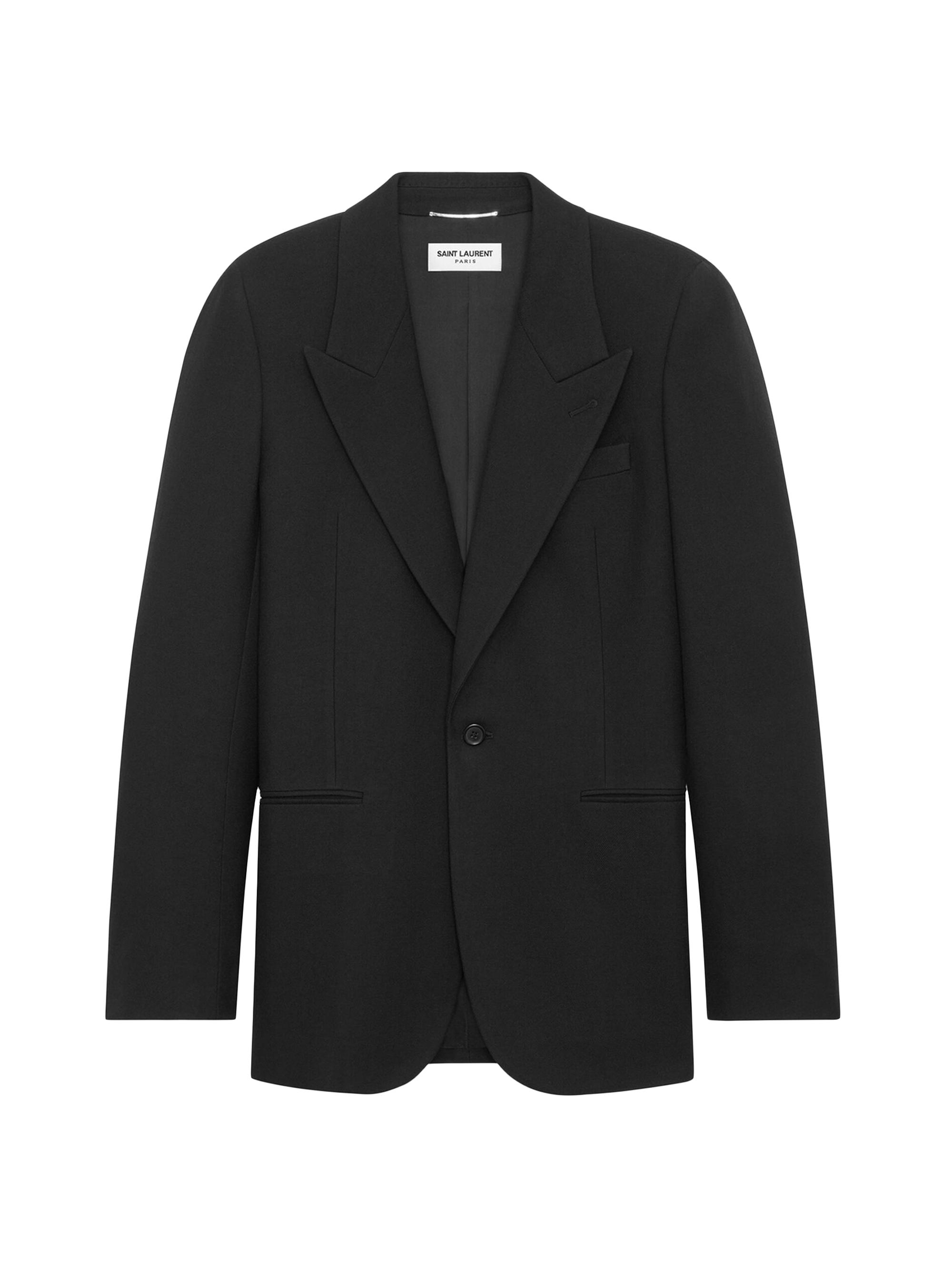 Saint Laurent Men's Blazer In Wool Gabardine - Black