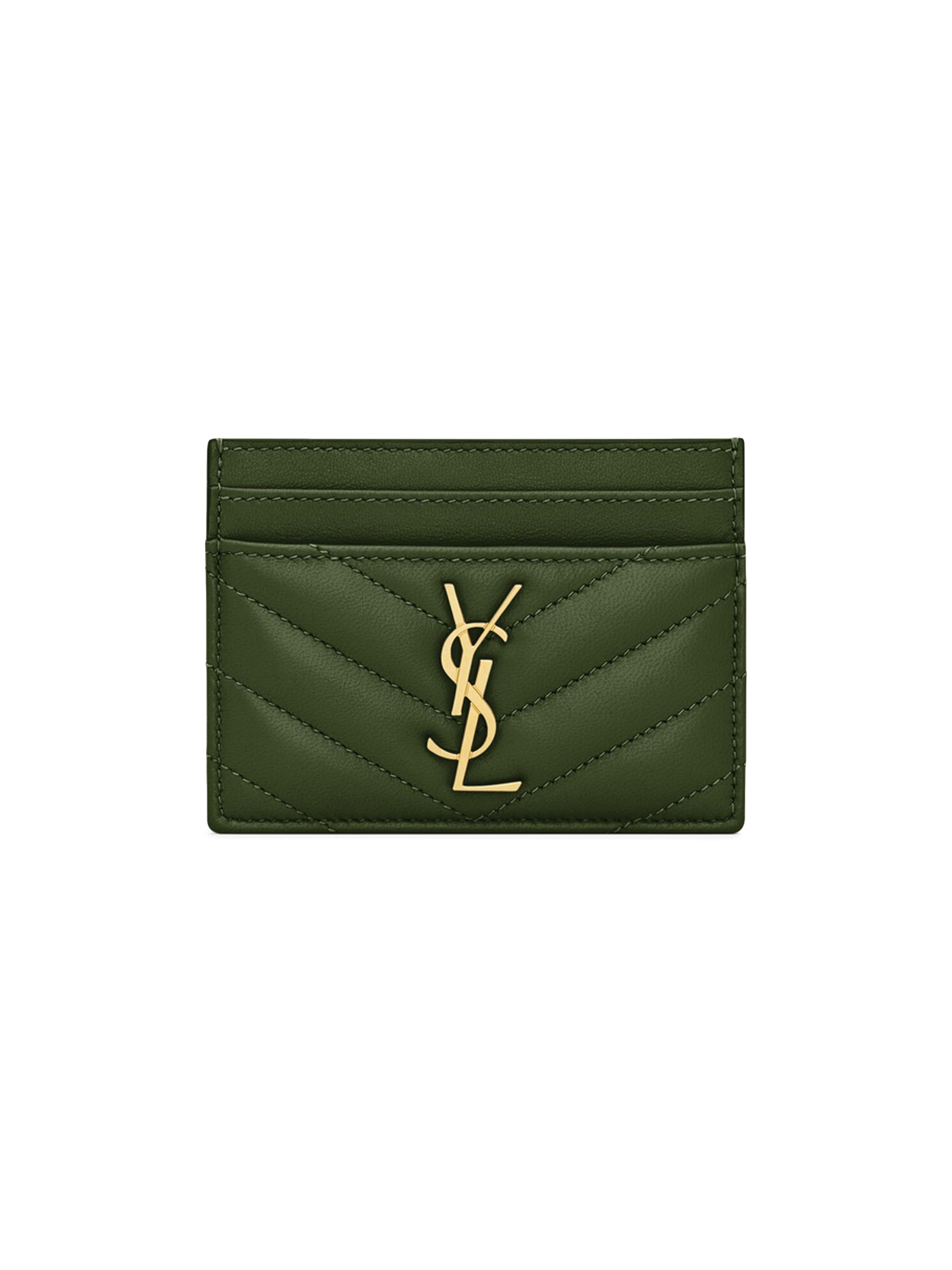 Saint Laurent Cassandre Matelassé Key Pouch In Grain De Poudre