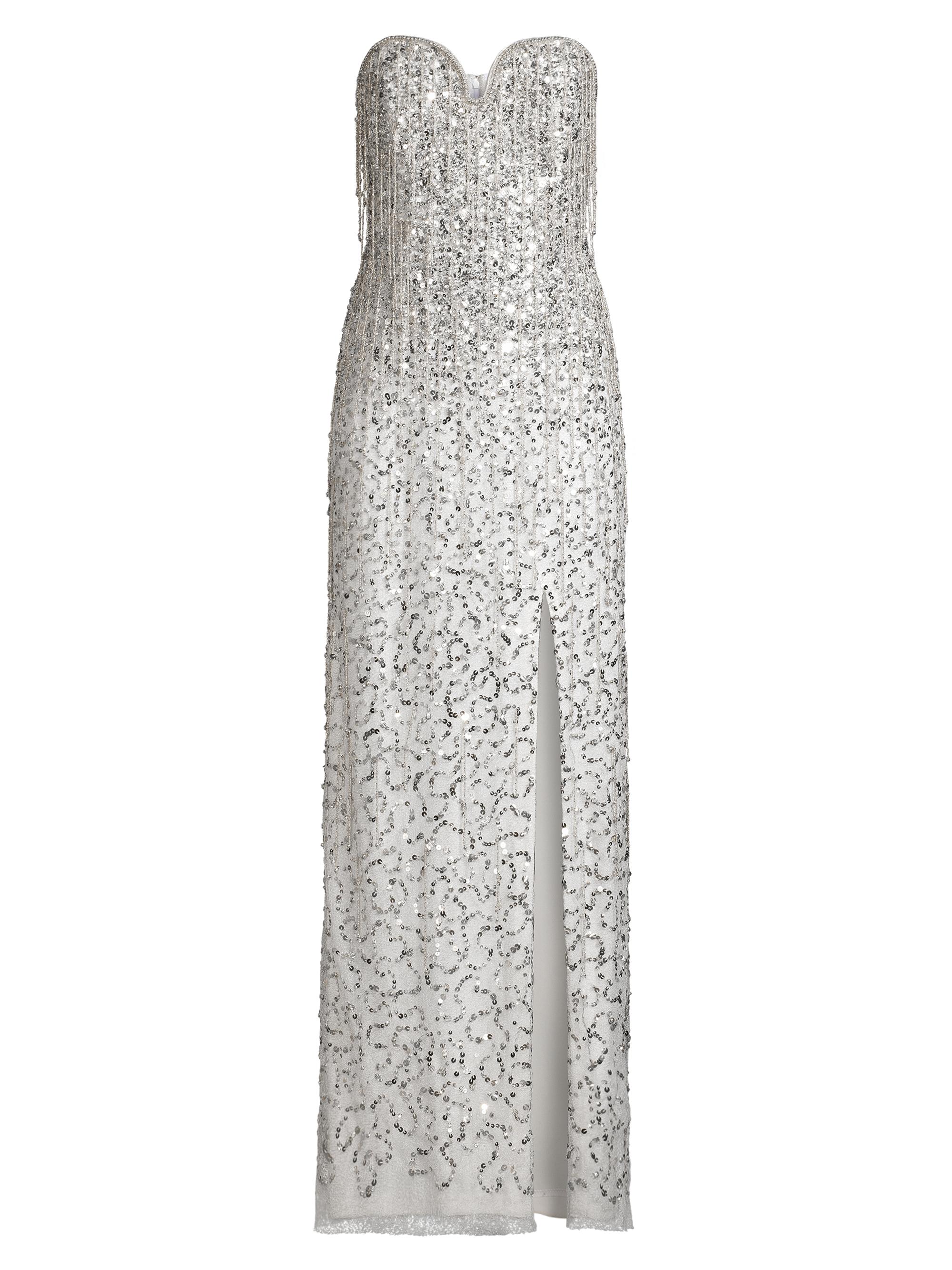 Liv Foster Women's Strapless Sequin Column Gown - Silver