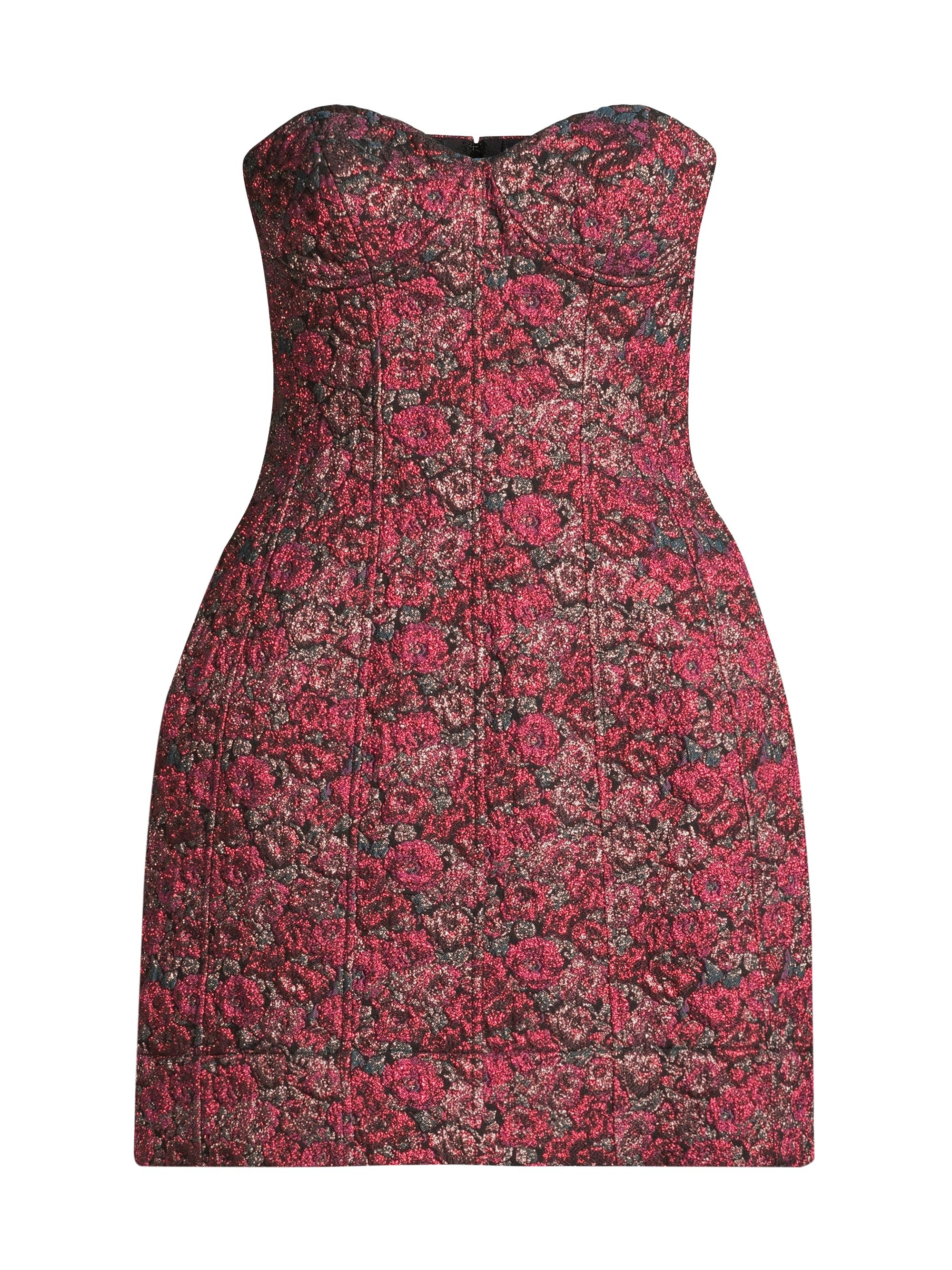 Liv Foster Women's Floral Jacquard Strapless Minidress - Pink Multi