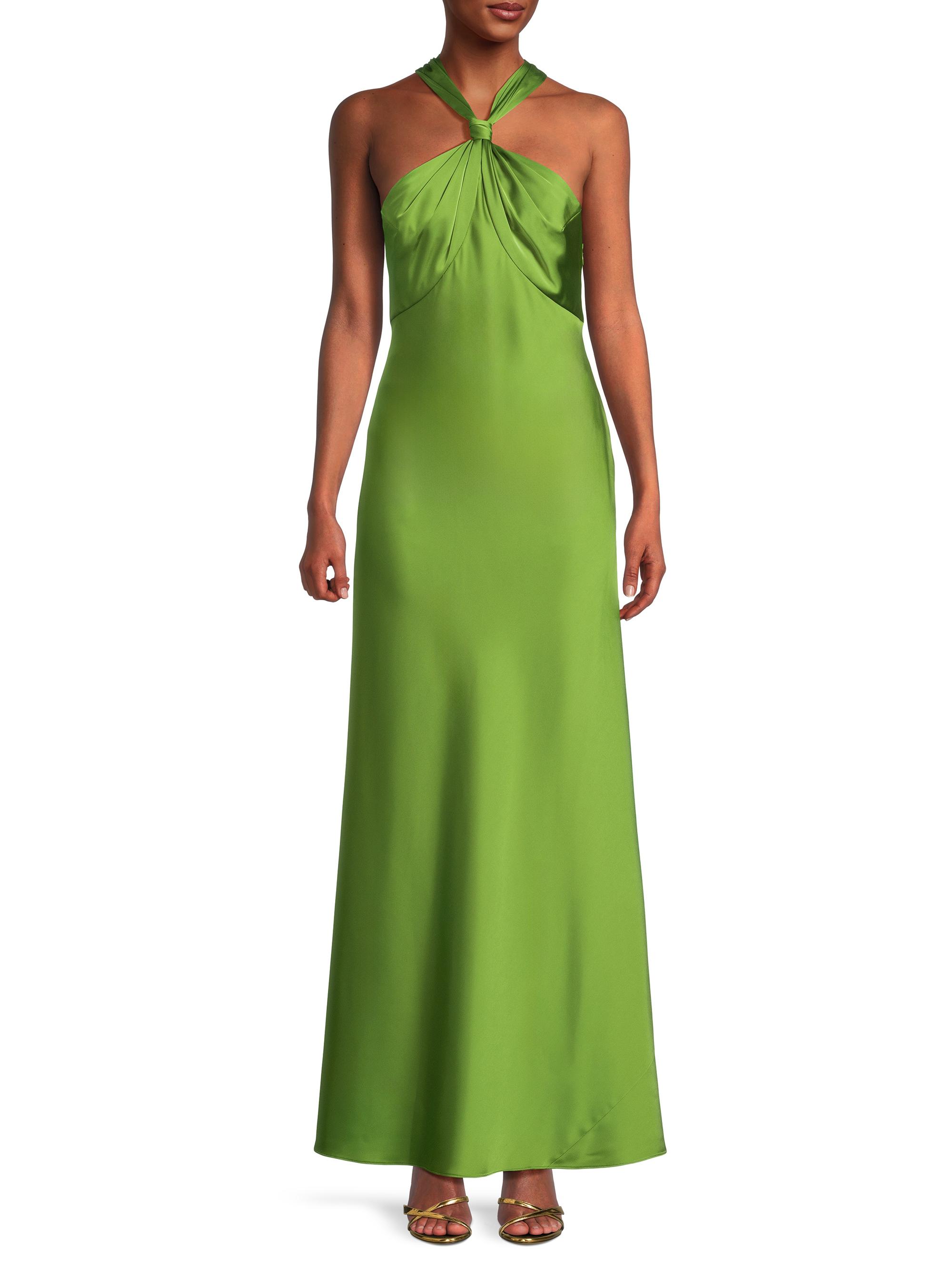 slim fit dress slacks The Stunning Brooklyn Dress in Forest Green Satin – Rewritten main image 1