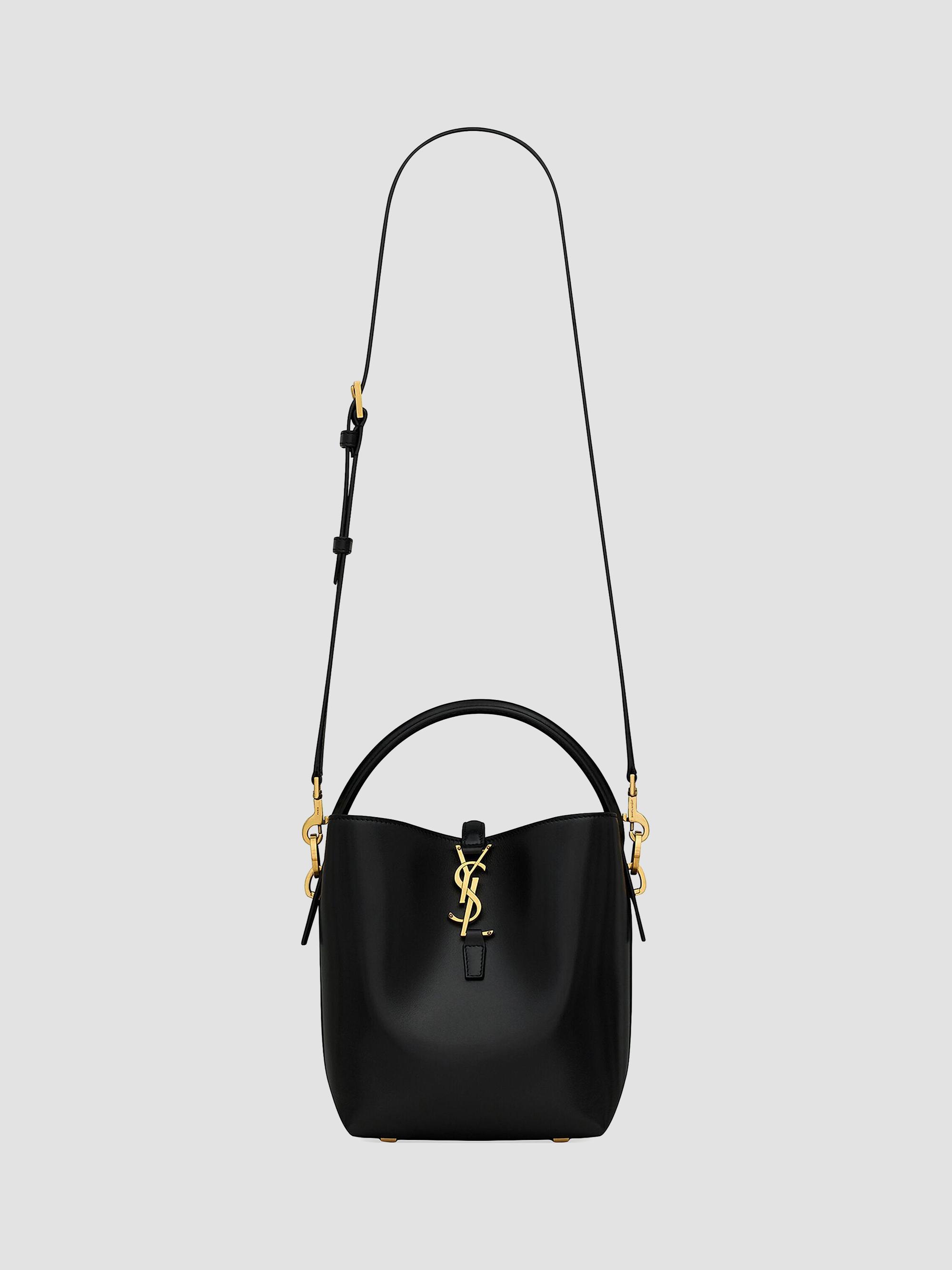 Saint Laurent Women's Le 37  Bucket Bag in Shiny Leather - Black | Thumbnail 6