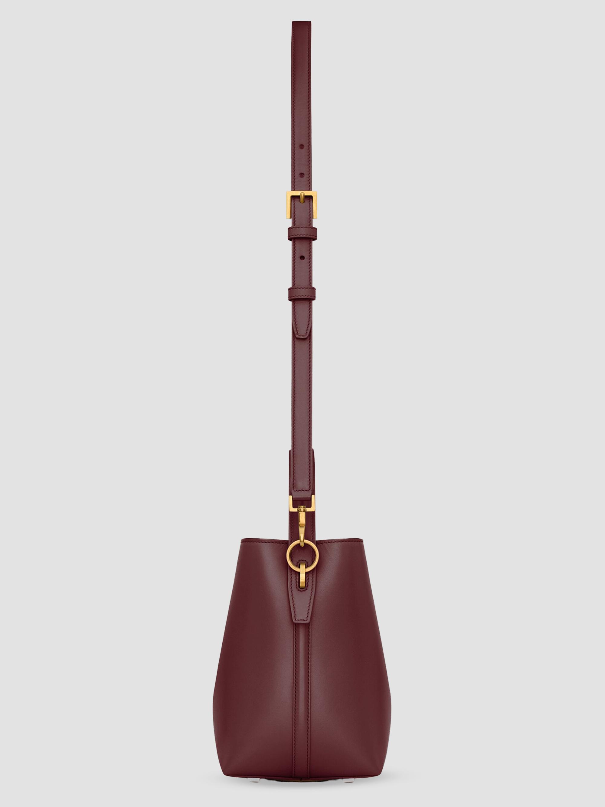 Saint Laurent Women's Le 37  Bucket Bag in Shiny Leather - Rouge Cabernet | Thumbnail 3