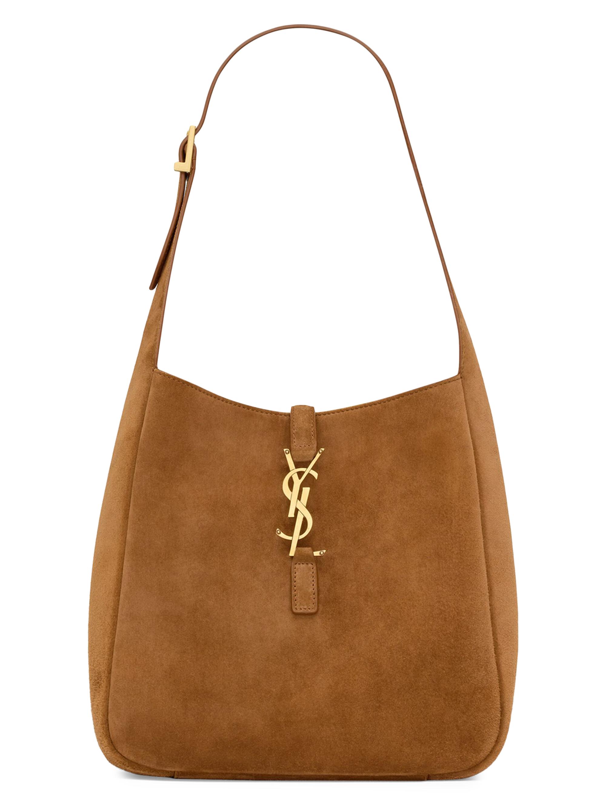 Saint Laurent Women's Le 5 a 7 Supple  Shoulder Bag in Suede - Caramel Cognac