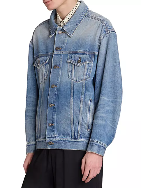 Shop Saint Laurent Oversized Jacket In Denim | Saks Fifth Avenue