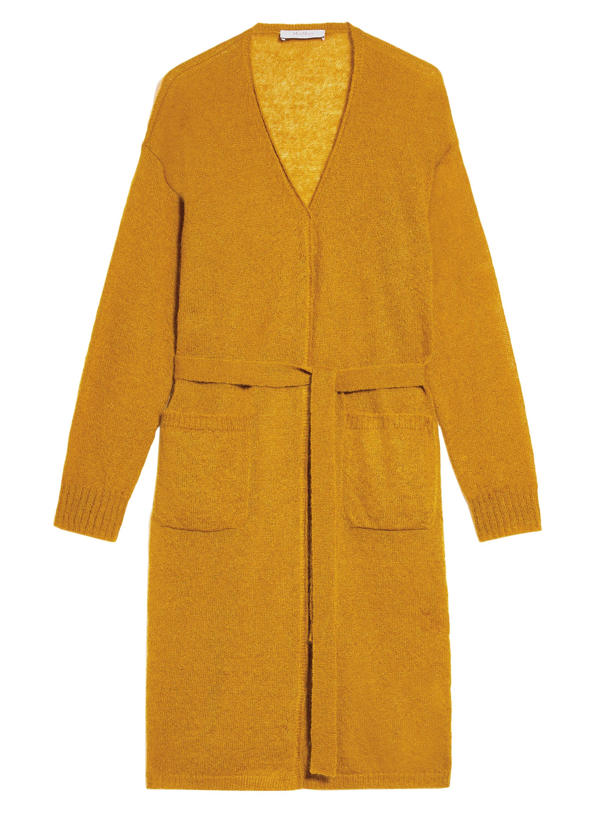 MM Max Mara Women's Mohair-Blend Longline Wrap Cardigan - Ochre