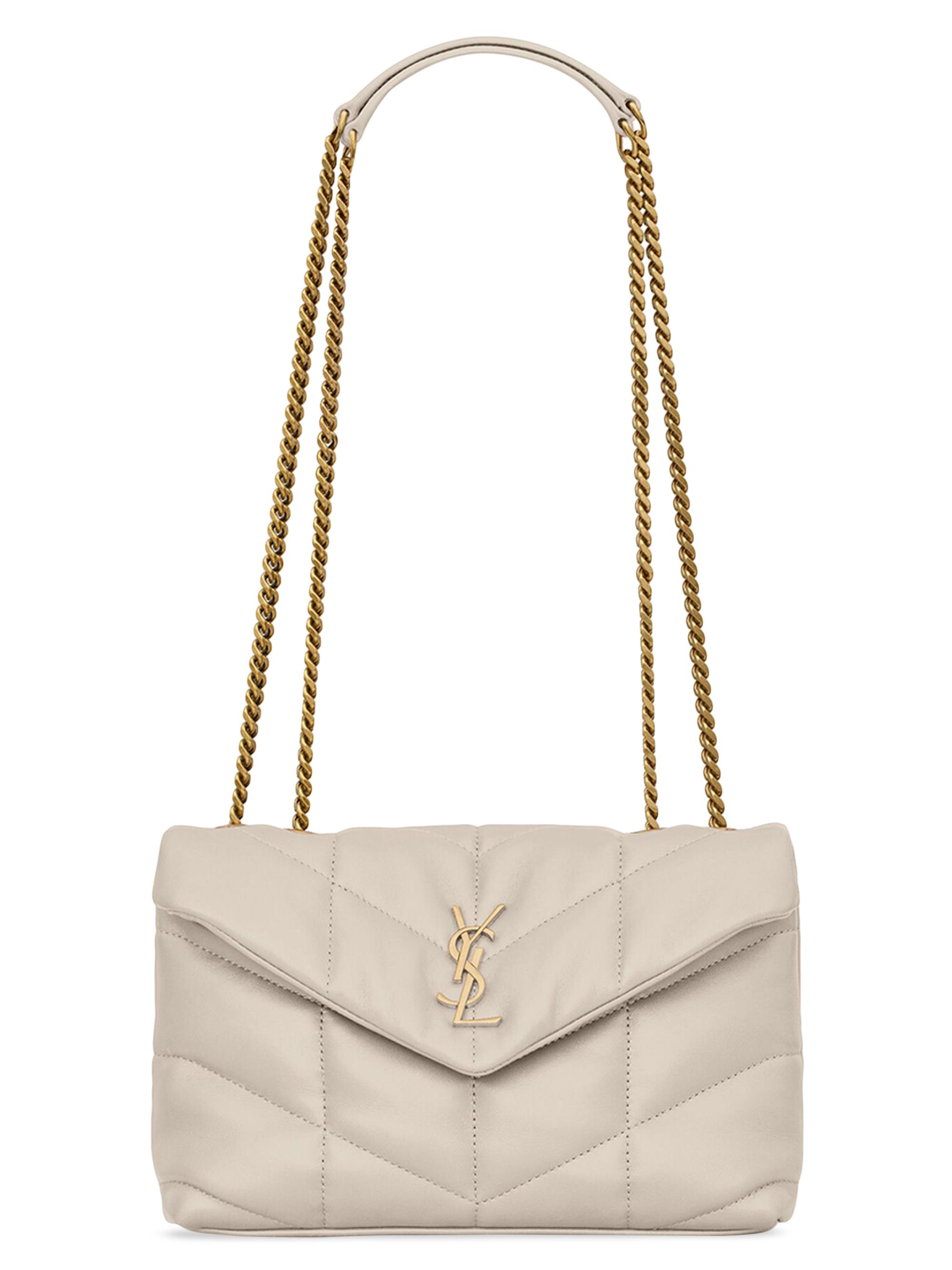 Saint Laurent Women's Puffer Toy Shoulder Bag in Quilted Lambskin - Blanc Vintage